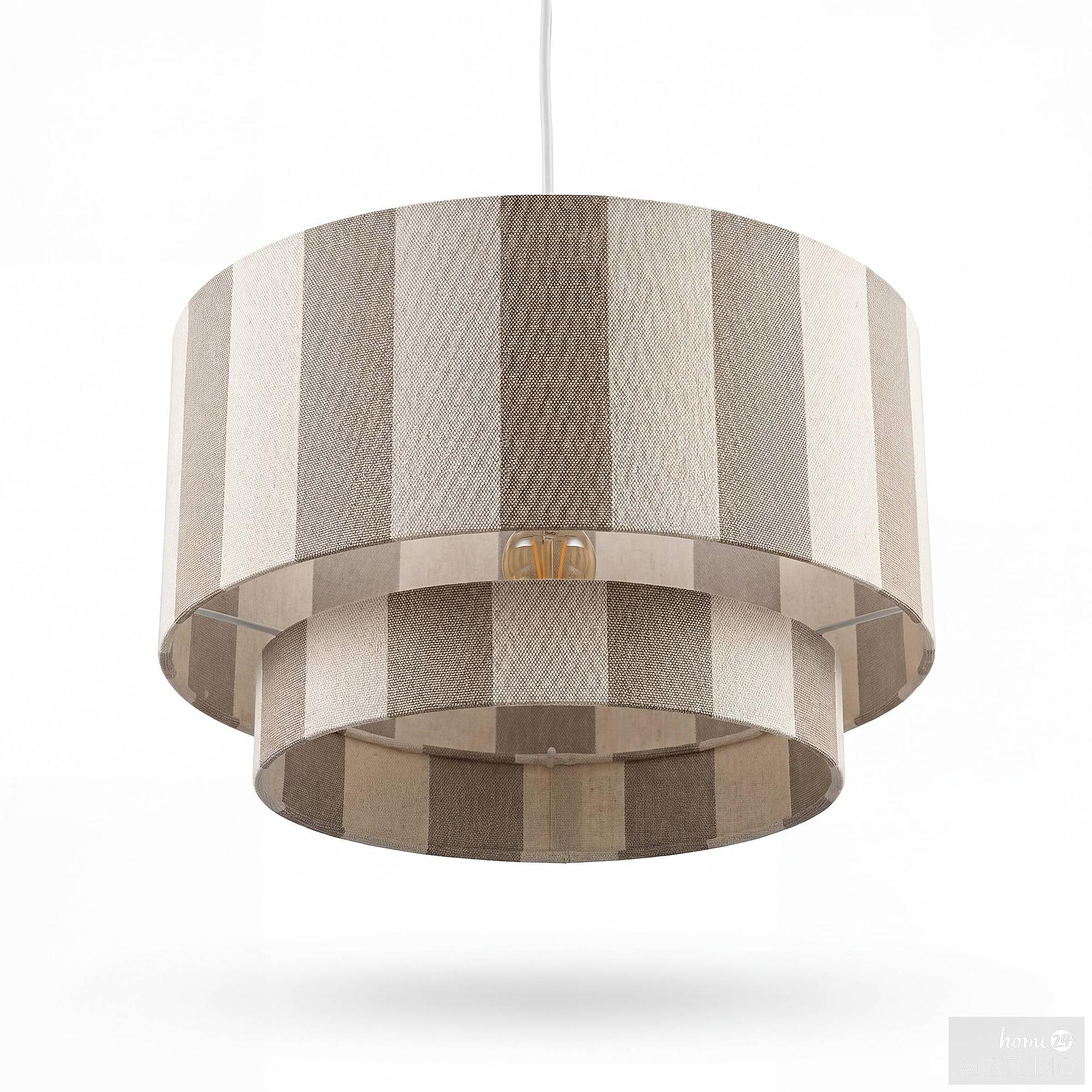 Pendelleuchte SELEN Eisen / Textil 1-flammig Beige 3