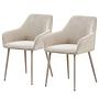 Armlehnenstuhl Aobo 2er-Set Strukturstoff Beige 0