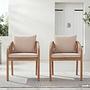 Gartenstuhl Evoa 2er-Set Akazie massiv / Webstoff Beige 0