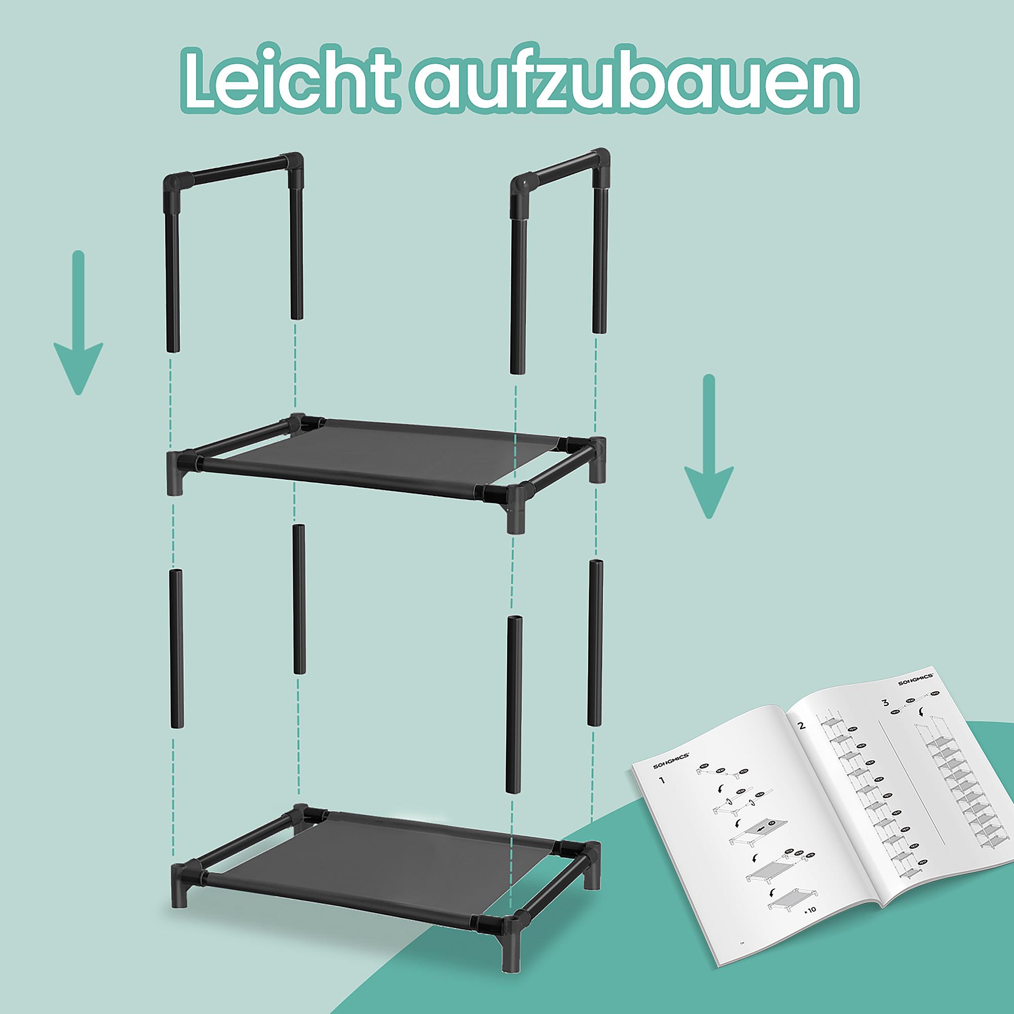 Schuhregal Bonomi Flachgewebe / Metall Schwarz 33 x 173 cm 4