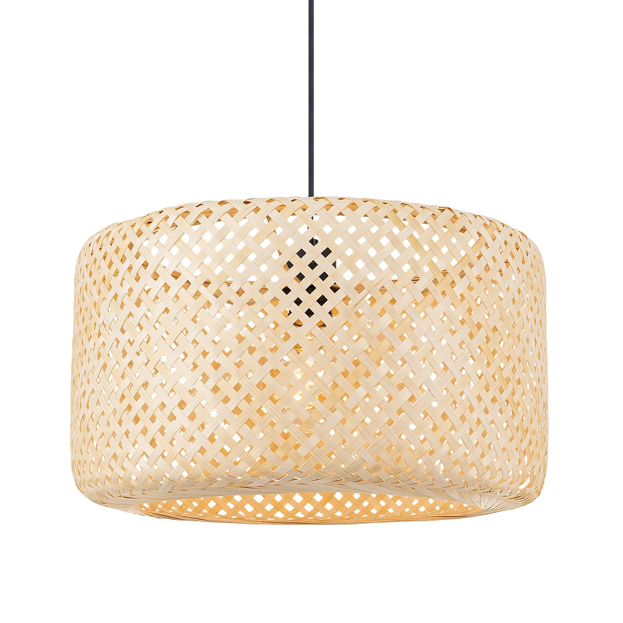 Pendant light Milham cast iron / bamboo natural 3