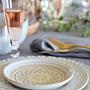 Dinner plate Cristal Set of 6 Stoneware White / Sand 2