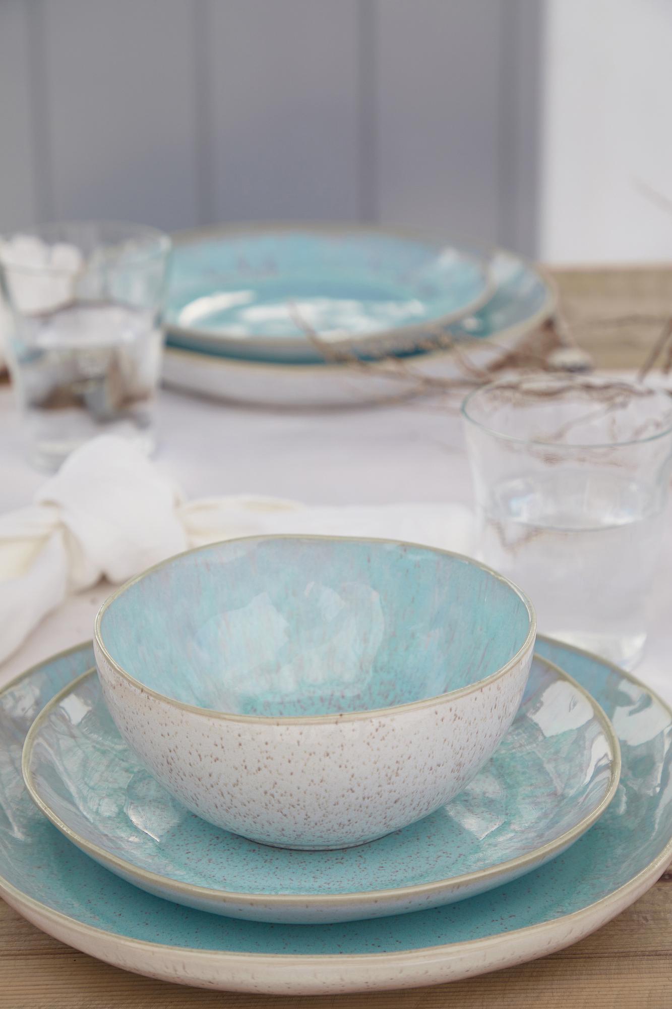 Dessertteller Eivissa 6er-Set Steinzeug Aqua 2