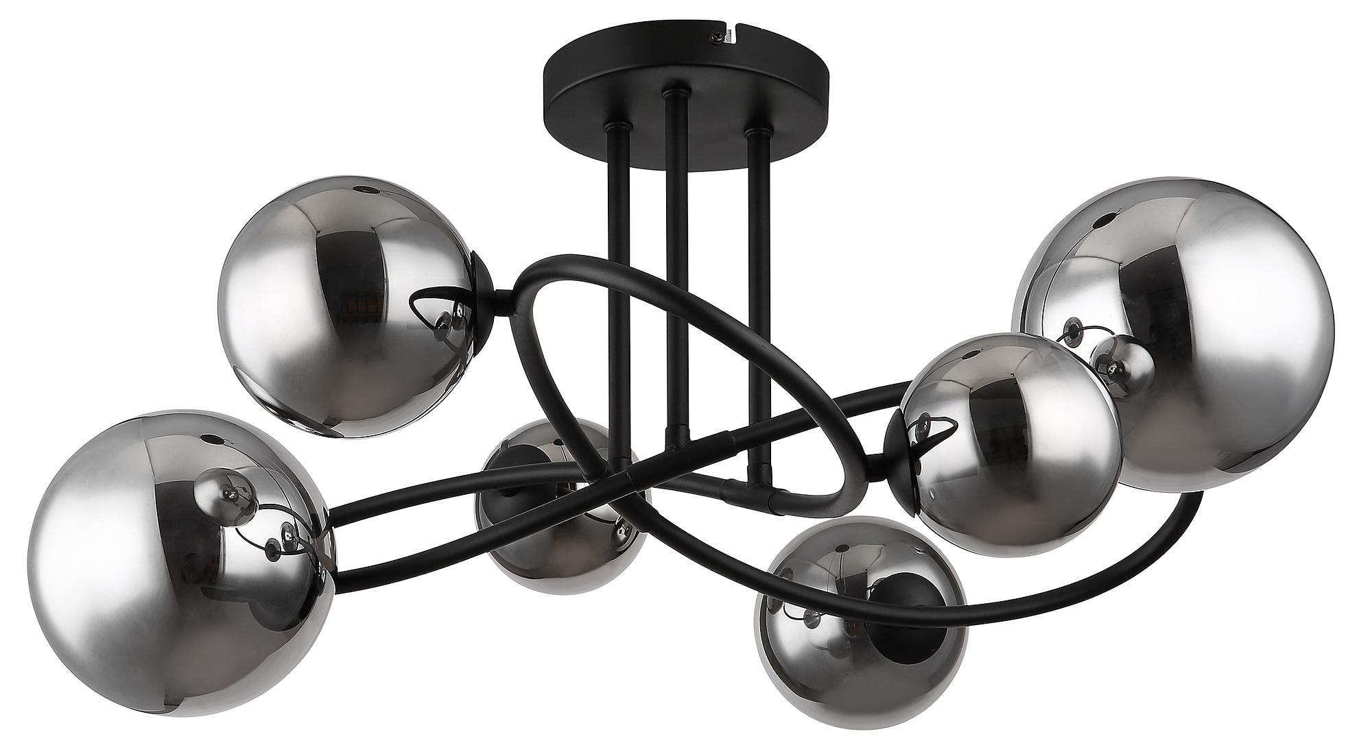 LED ceiling light Riha Type C smoked glass / iron 4