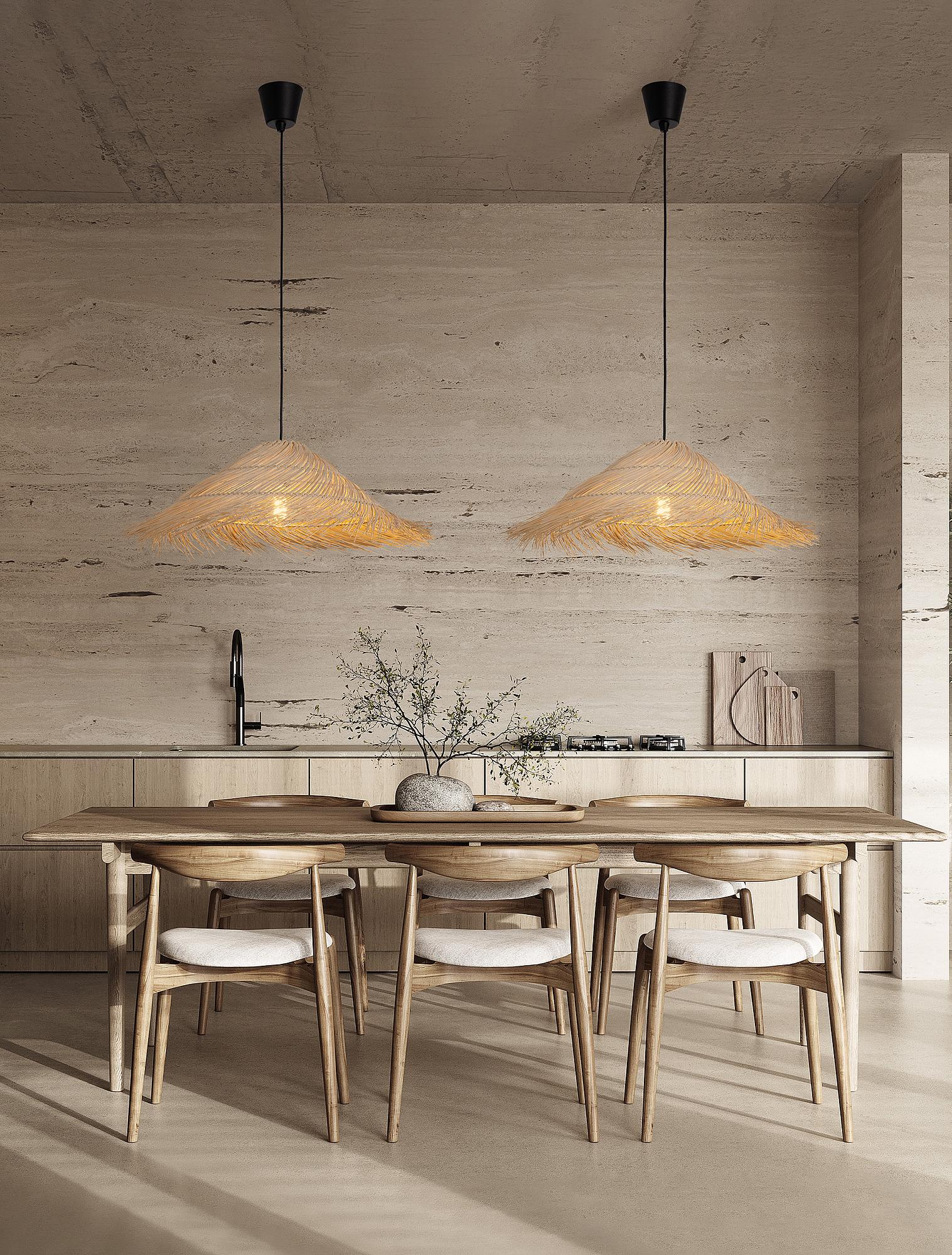 Pendelleuchte Alua Rattan Braun 2