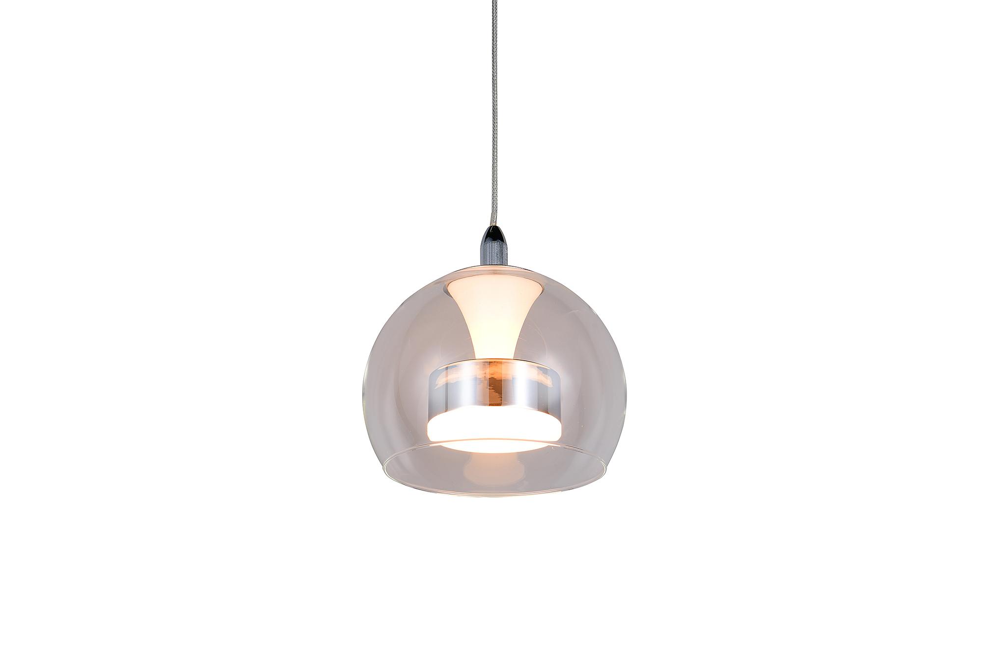 LED pendant light Flynt clear glass / iron 3