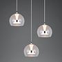 LED pendant light Flynt round clear glass / iron 0