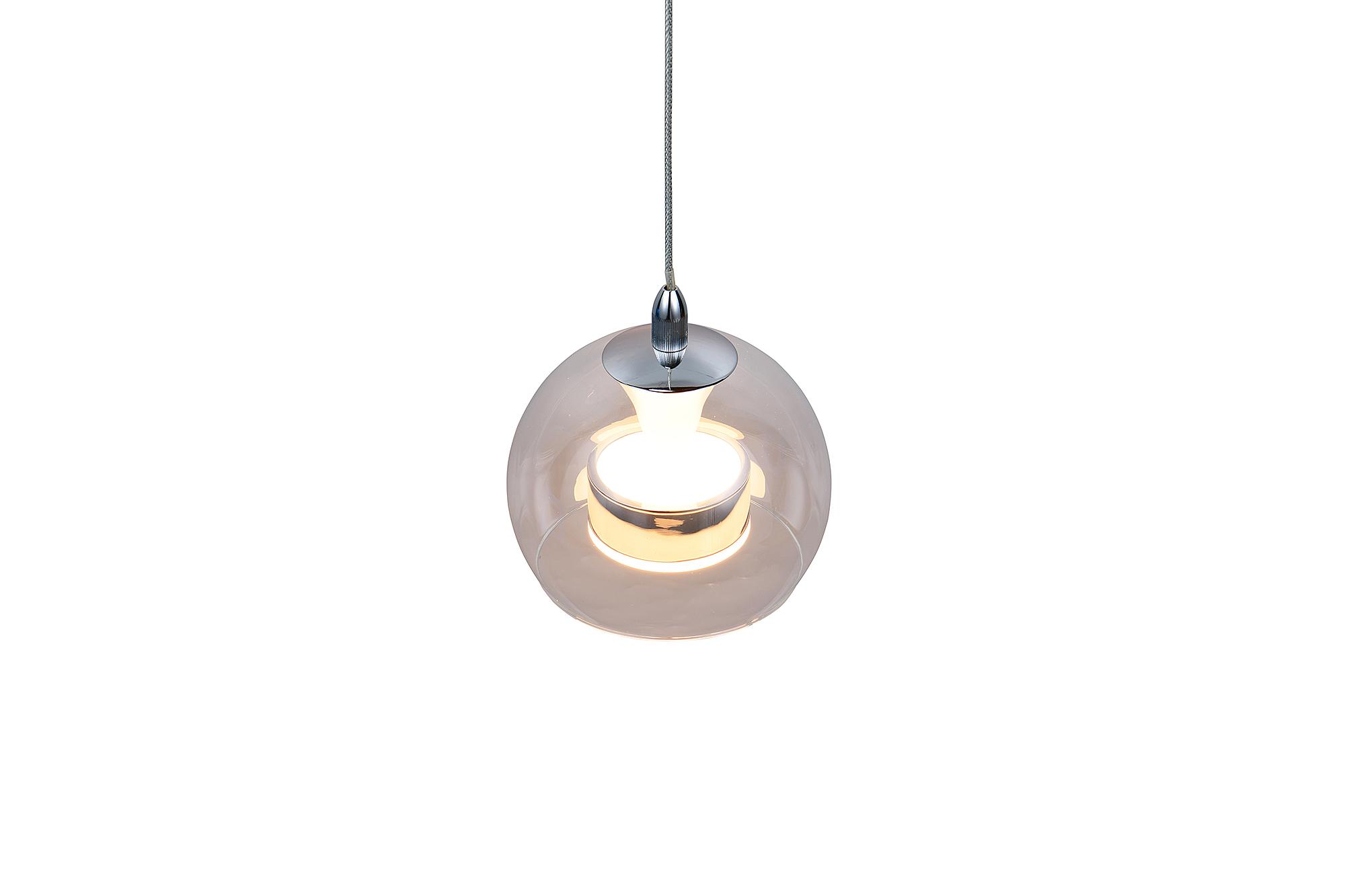 LED pendant light Flynt clear glass / iron 4