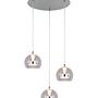 LED pendant light Flynt round clear glass / iron 2