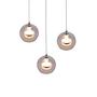 LED pendant light Flynt round clear glass / iron 4