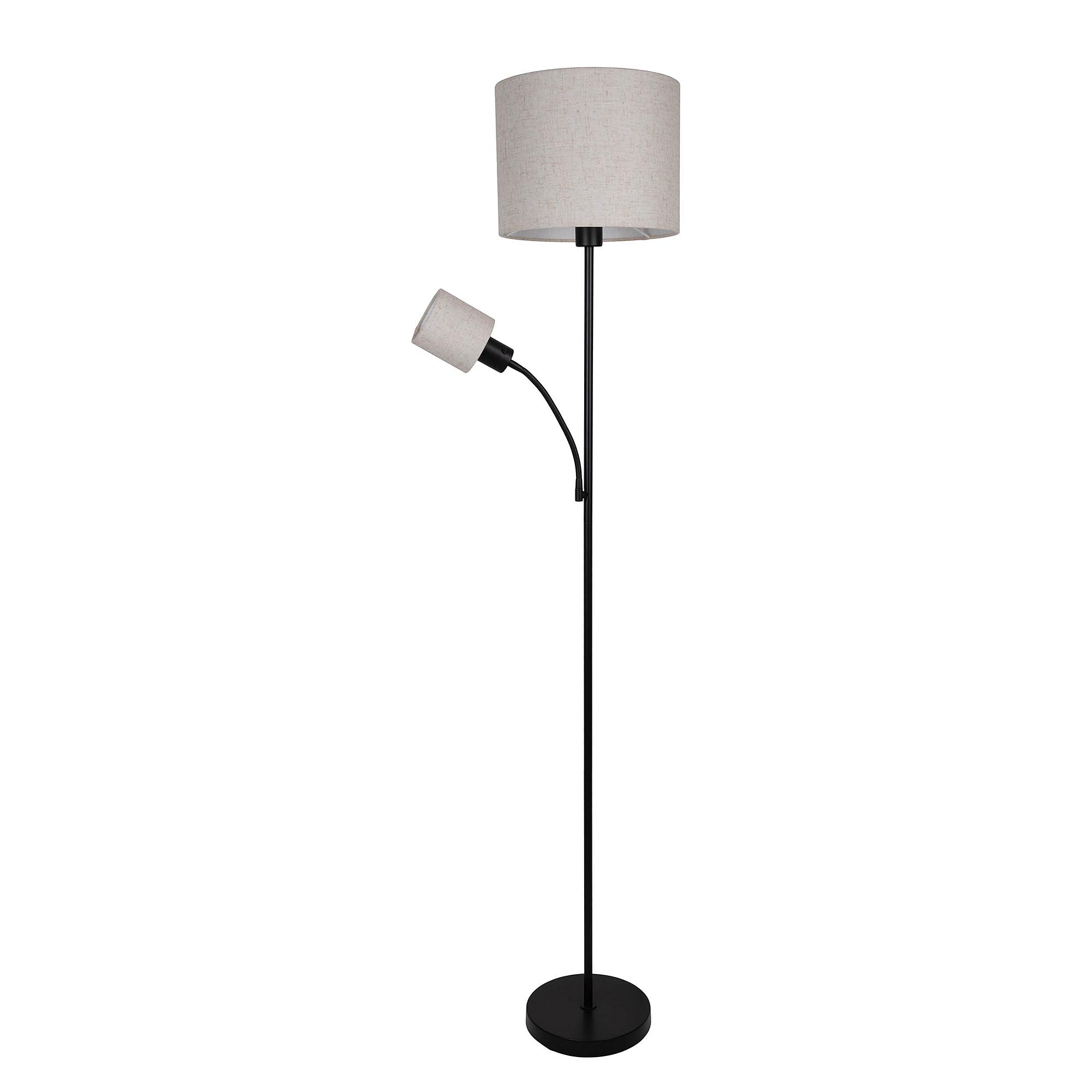 Stehleuchte Filomena Stahl 2-flammig Schwarz / Beige 3