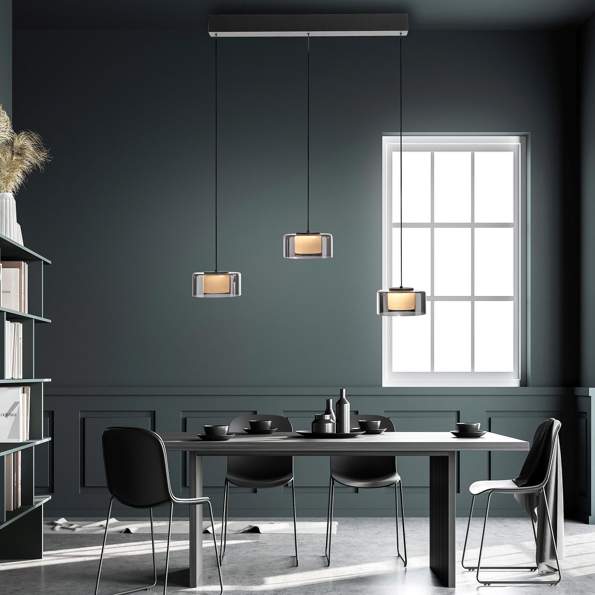 LED pendant light Rika Type A clear glass / iron black 2