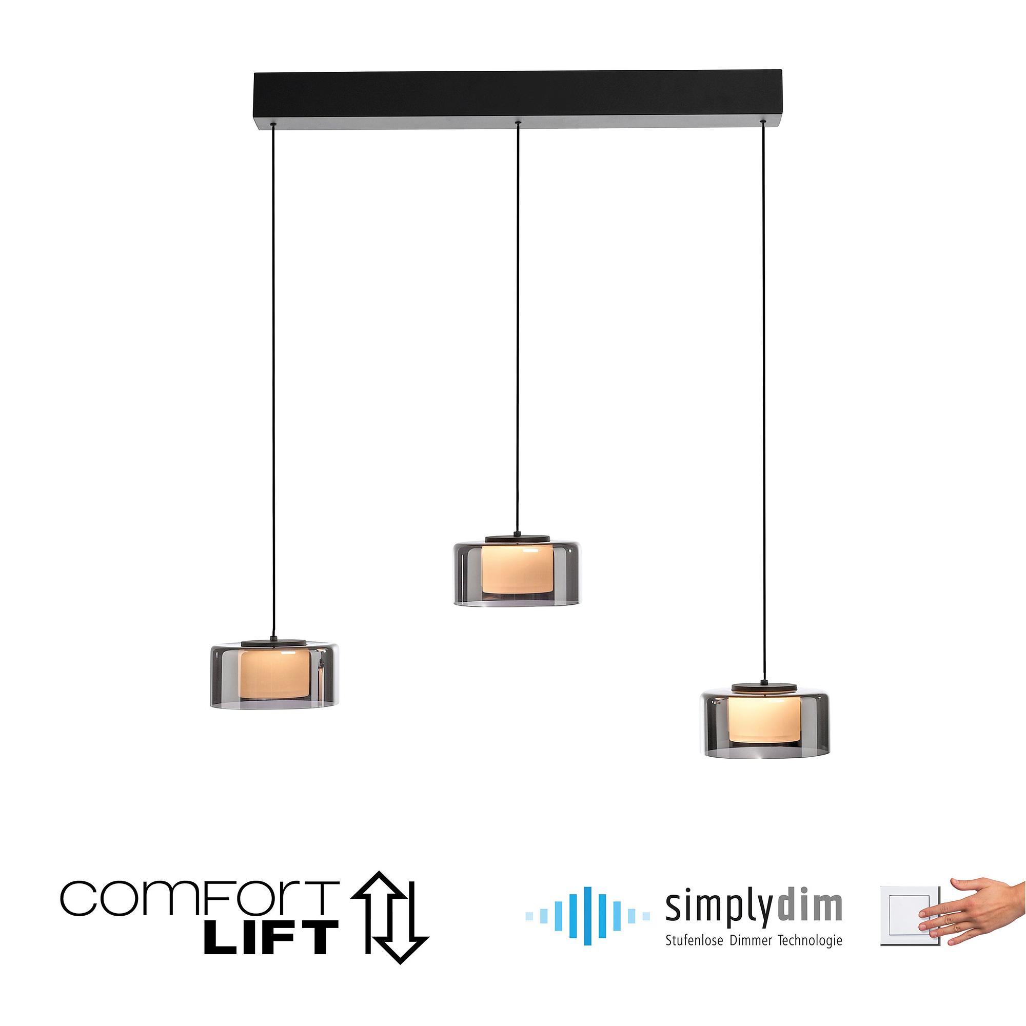 LED pendant light Rika Type A clear glass / iron black 4