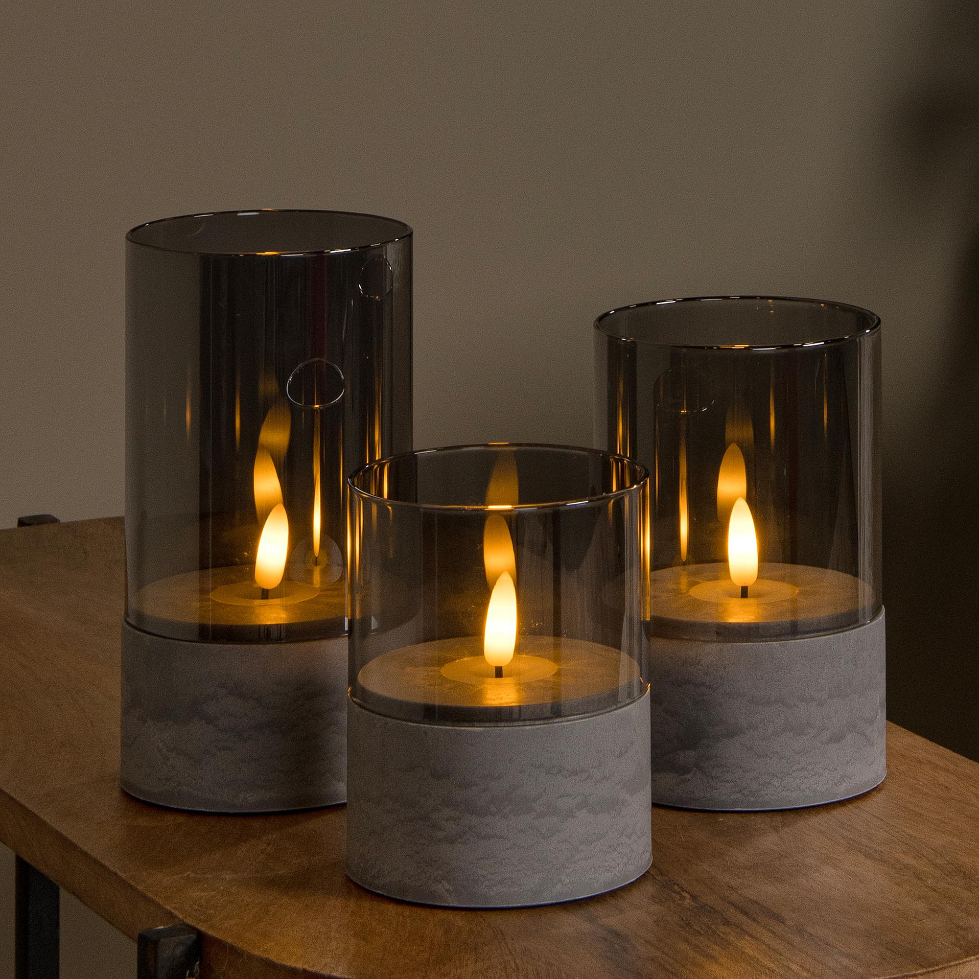LED-Tischleuchte Velas Opalglas Grau 0