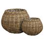 Pflanzkorb-Set Dilrai 2-teilig Rattan 1