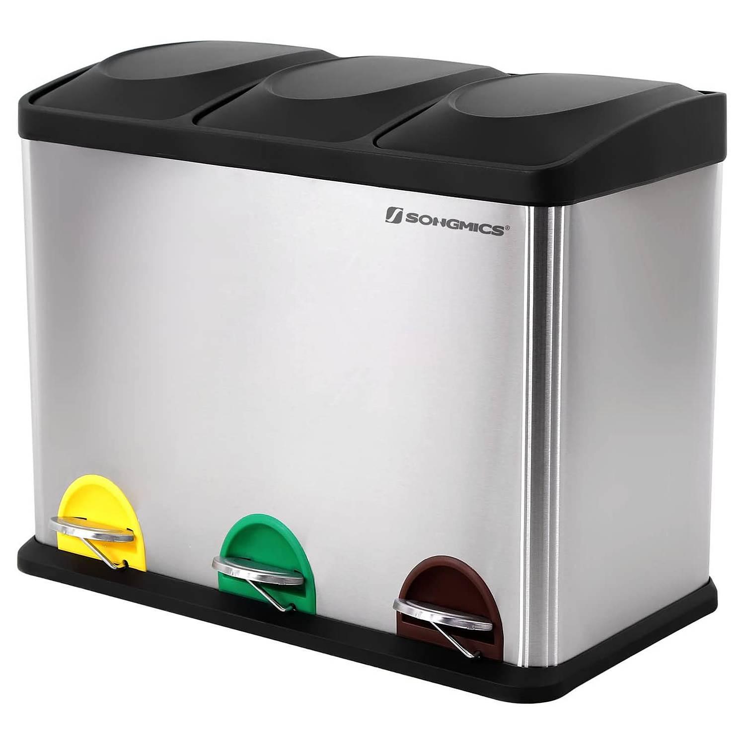 Mülleimer Bosset III Stahl / Polypropylen Silber / Schwarz 1