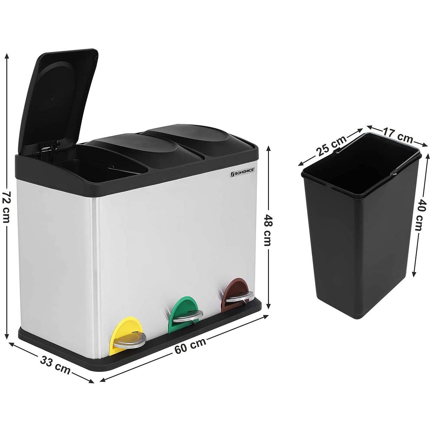 Mülleimer Bosset III Stahl / Polypropylen Silber / Schwarz 4
