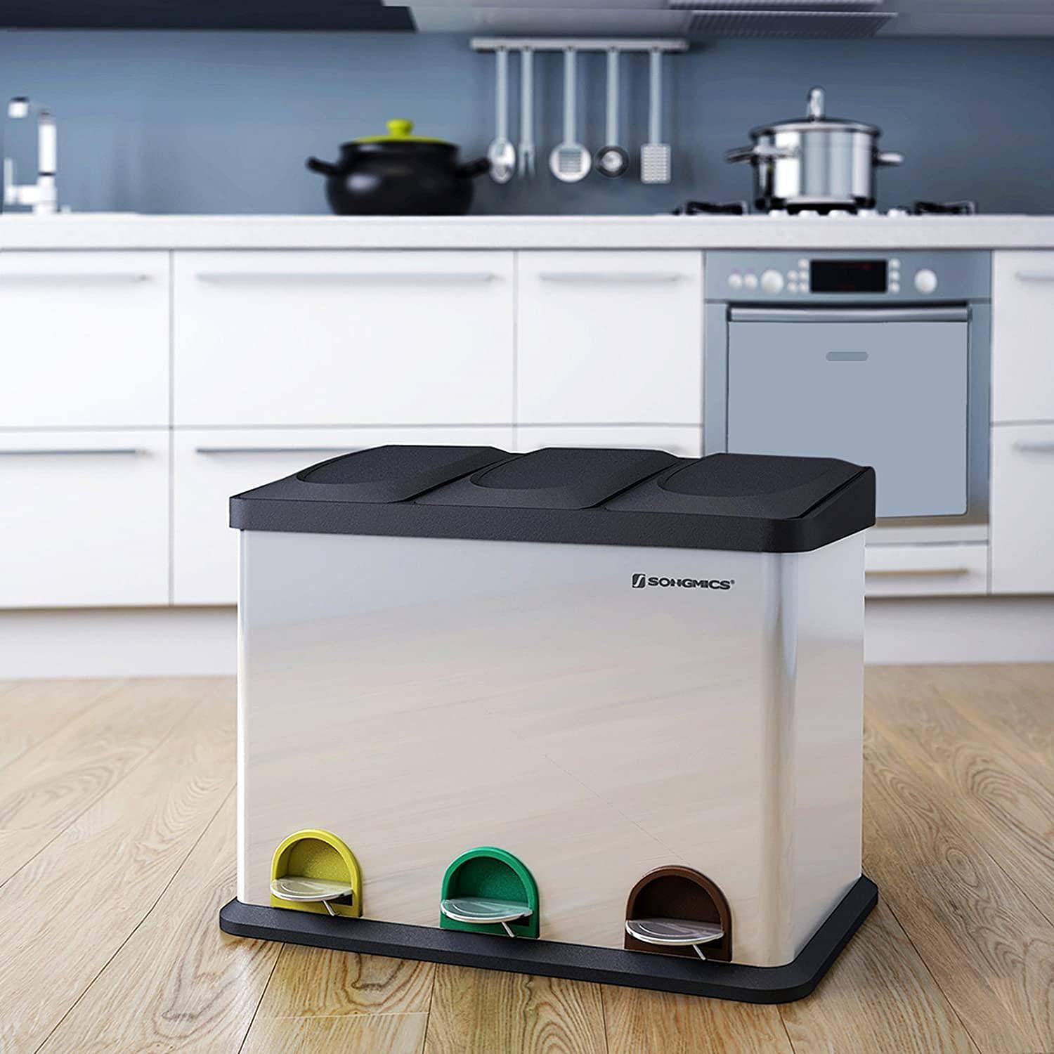 Mülleimer Bosset III Stahl / Polypropylen Silber / Schwarz 2