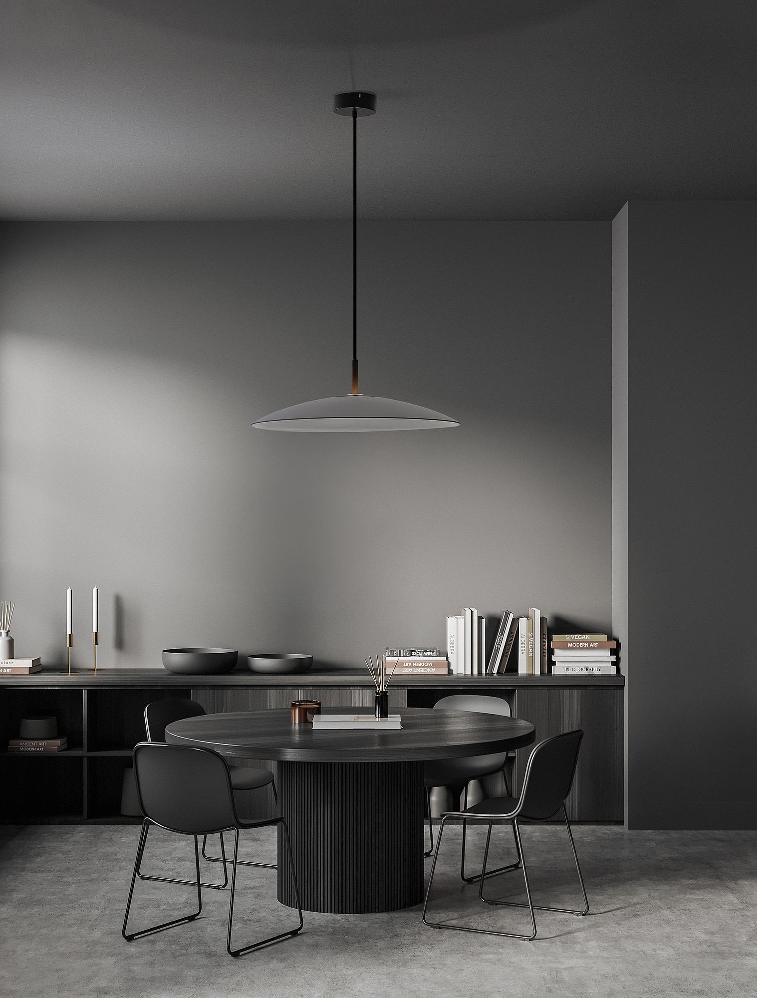 Pendelleuchte Polifemo Aluminium / Rauchglas Grau 2