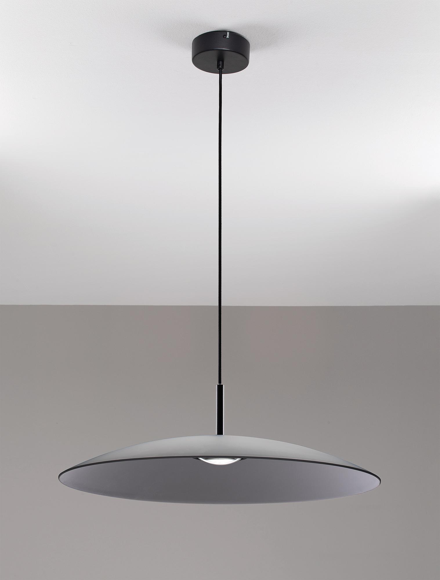 Pendelleuchte Polifemo Aluminium / Rauchglas Grau 3