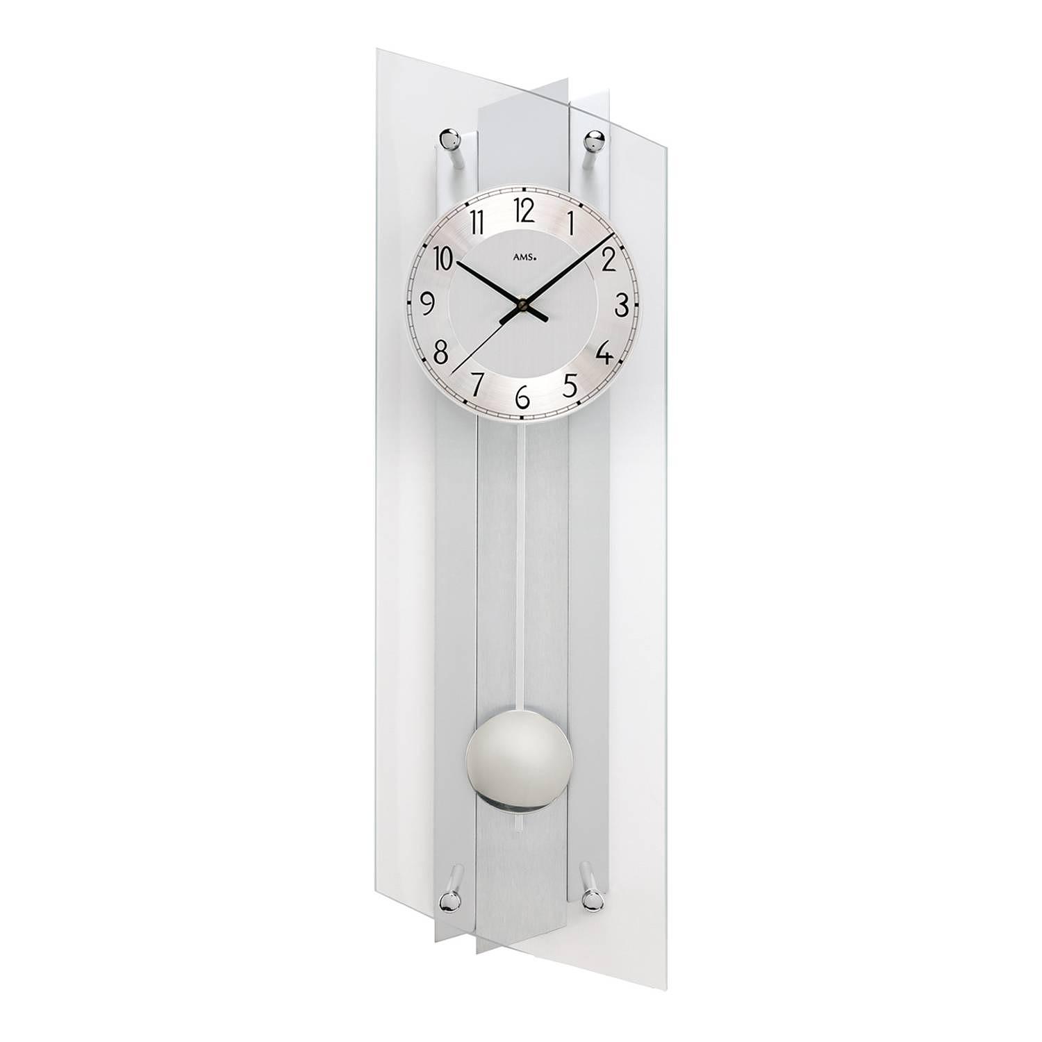 Pendelwanduhr Centro Funk Silber / Grau 0