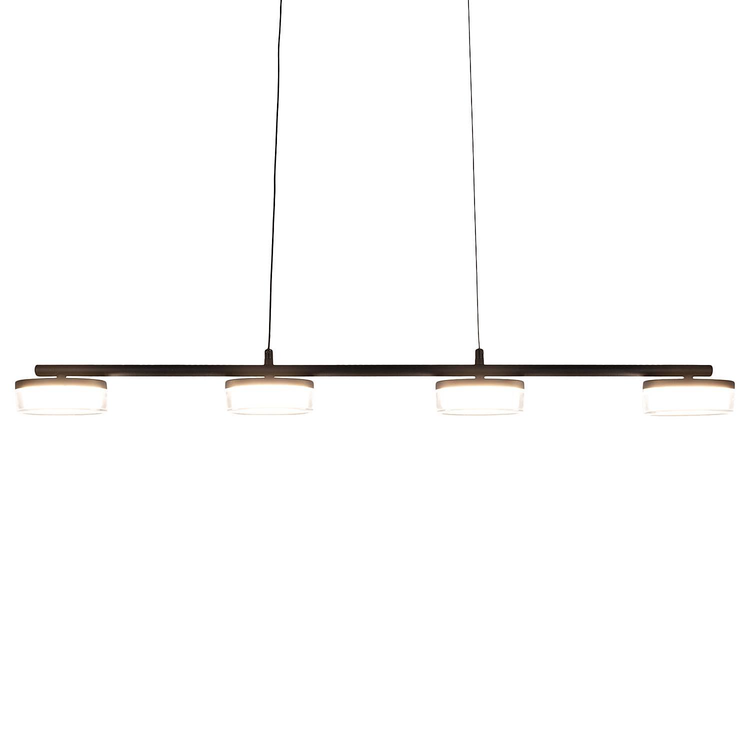 LED-Pendelleuchte Cimo Eisen / Acrylglas Schwarz 4-flammig 4