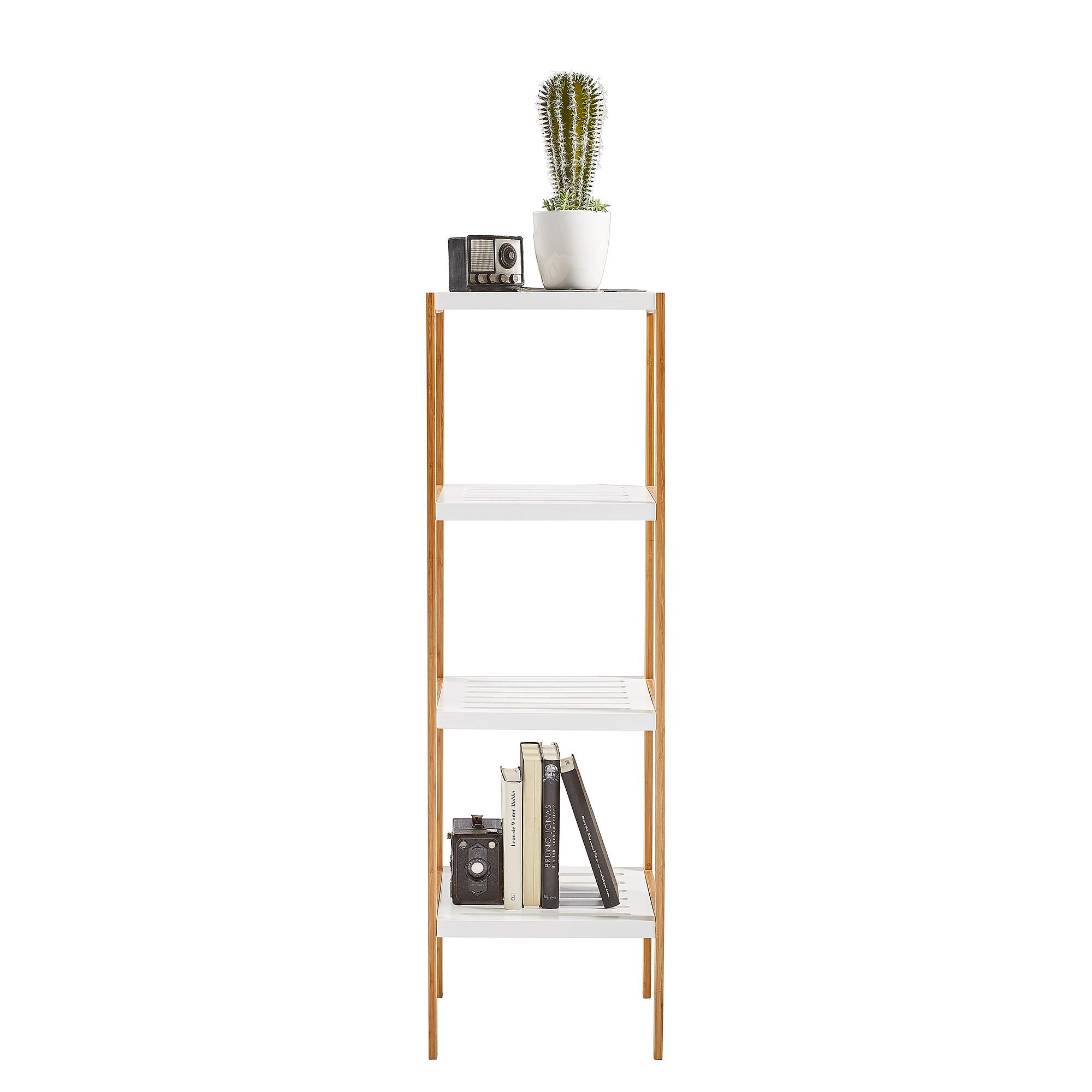 Regal Perzee Weiß / Bambus Höhe: 110 cm 1