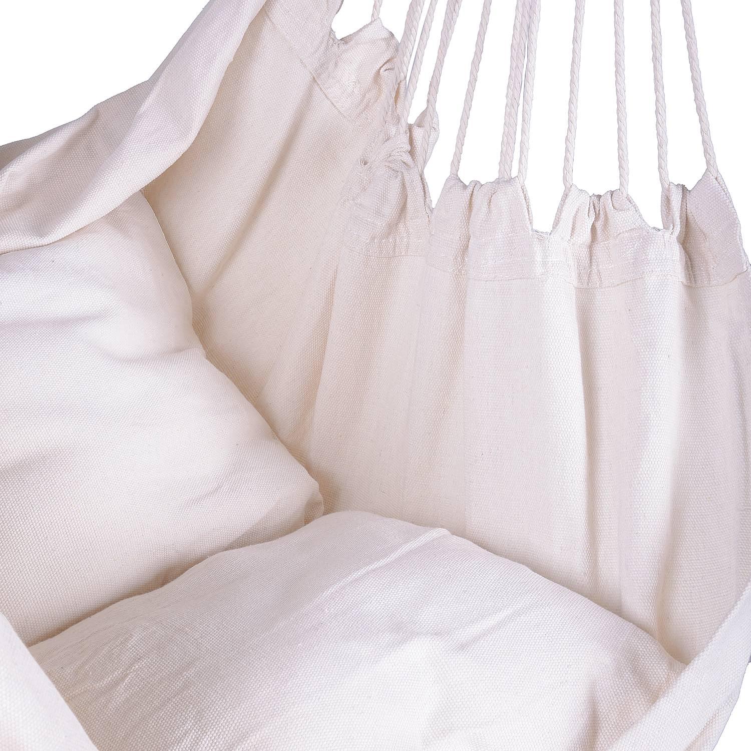 Hängessessel Tobago Baumwollstoff / Pappel massiv Beige 4