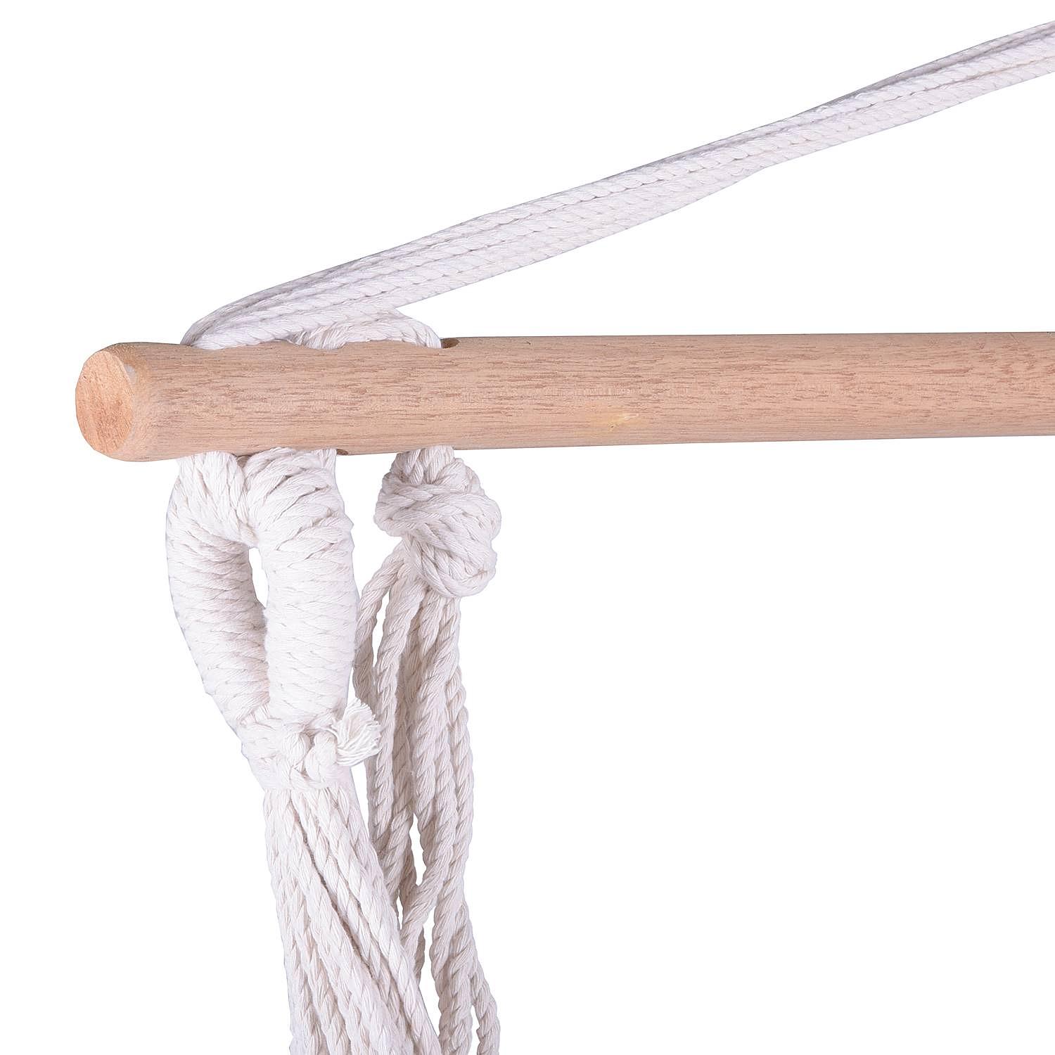 Hängessessel Tobago Baumwollstoff / Pappel massiv Beige 3