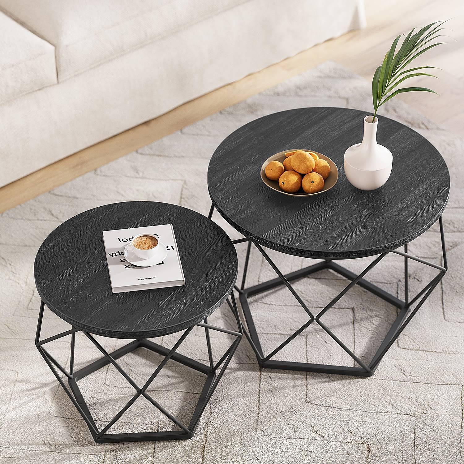 Couchtisch Tuxford 60 cm 2er-Set Schwarz 4