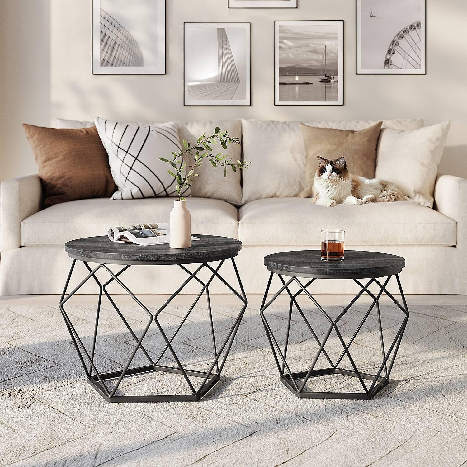 Couchtisch Tuxford 60 cm 2er-Set Schwarz 2
