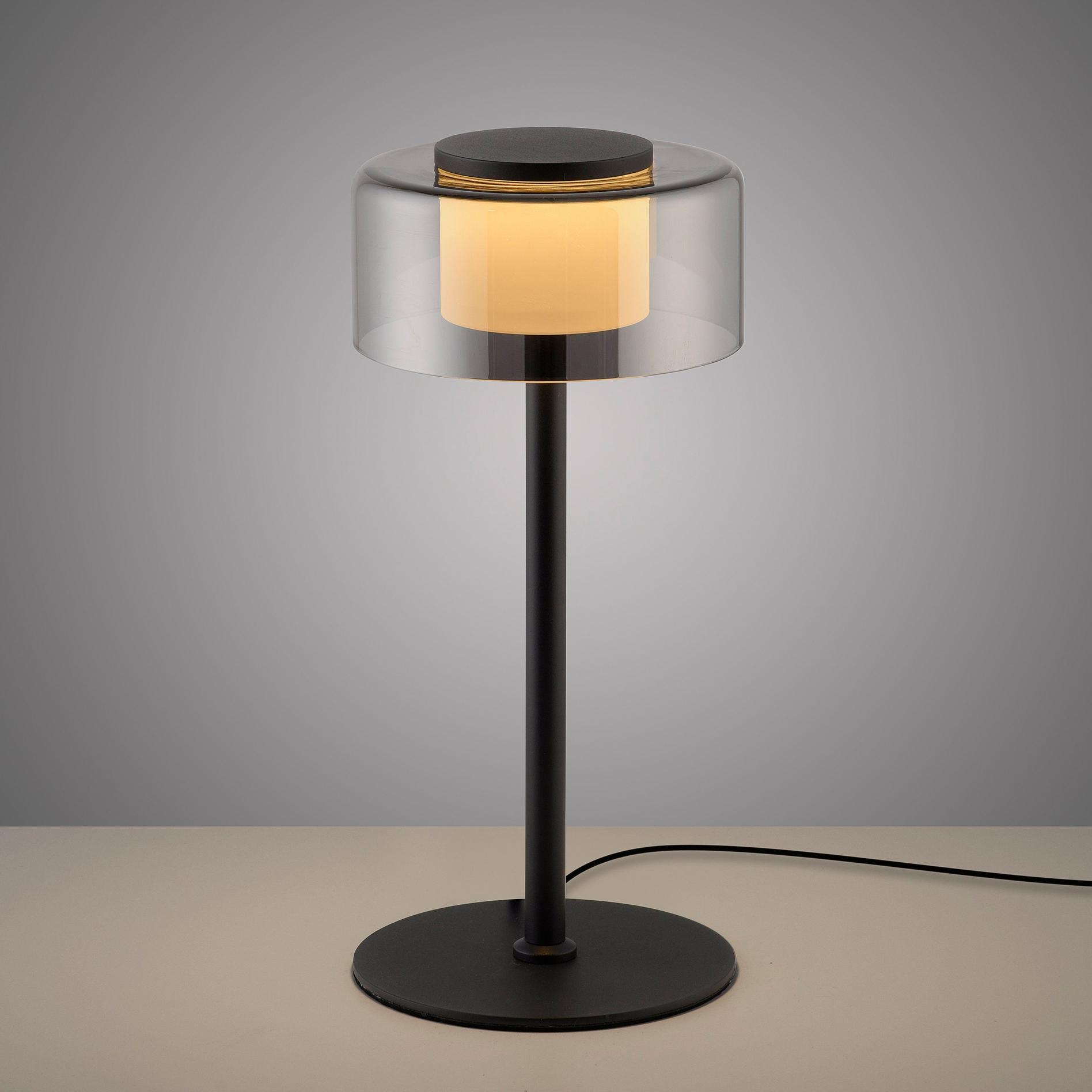 LED-Tischleuchte Rika Typ A Klarglas / Eisen Schwarz 0