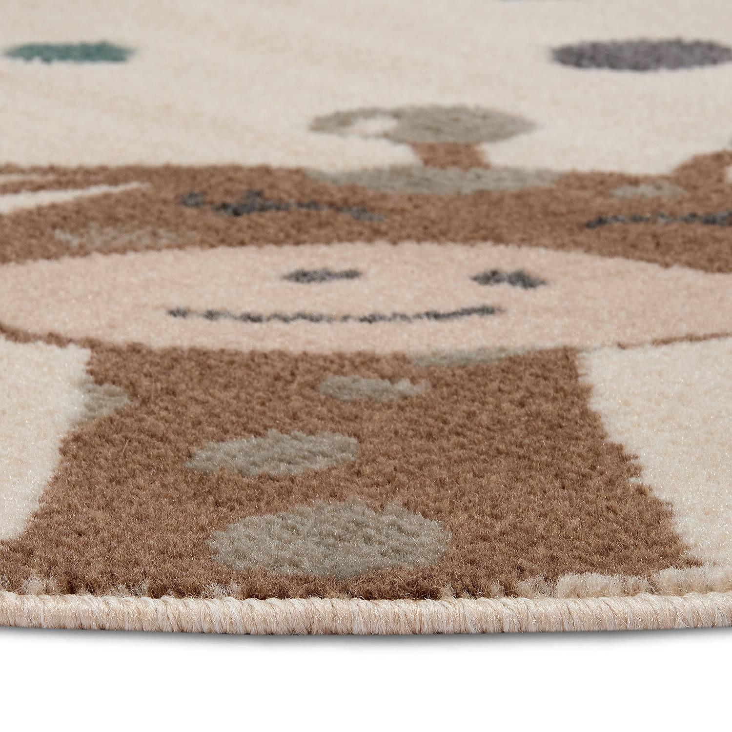 Kinderteppich Animal Party Jute / Polypropylen Beige 3