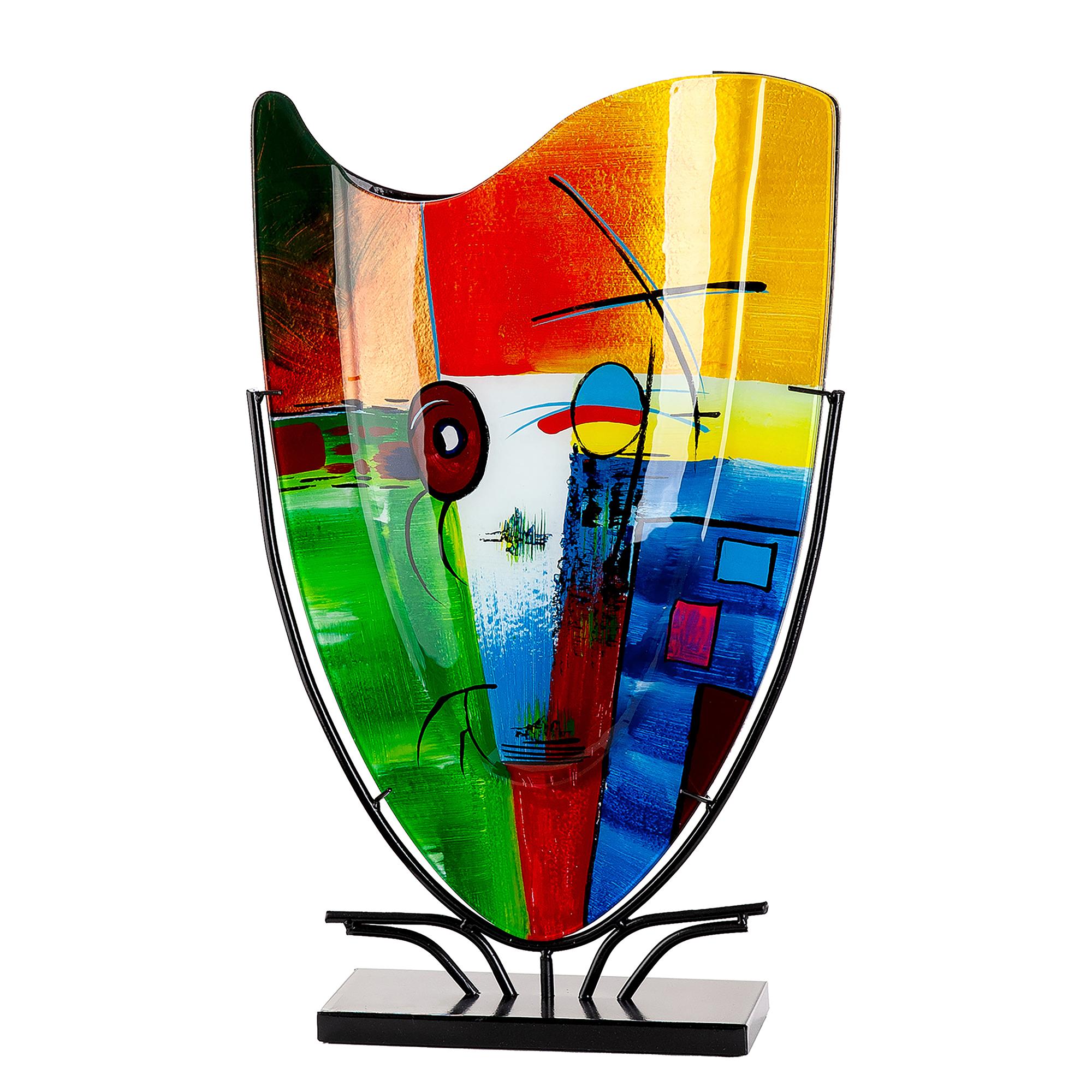 Bodenvase Milano rechteckig Multicolor Eisen Farbglas 0