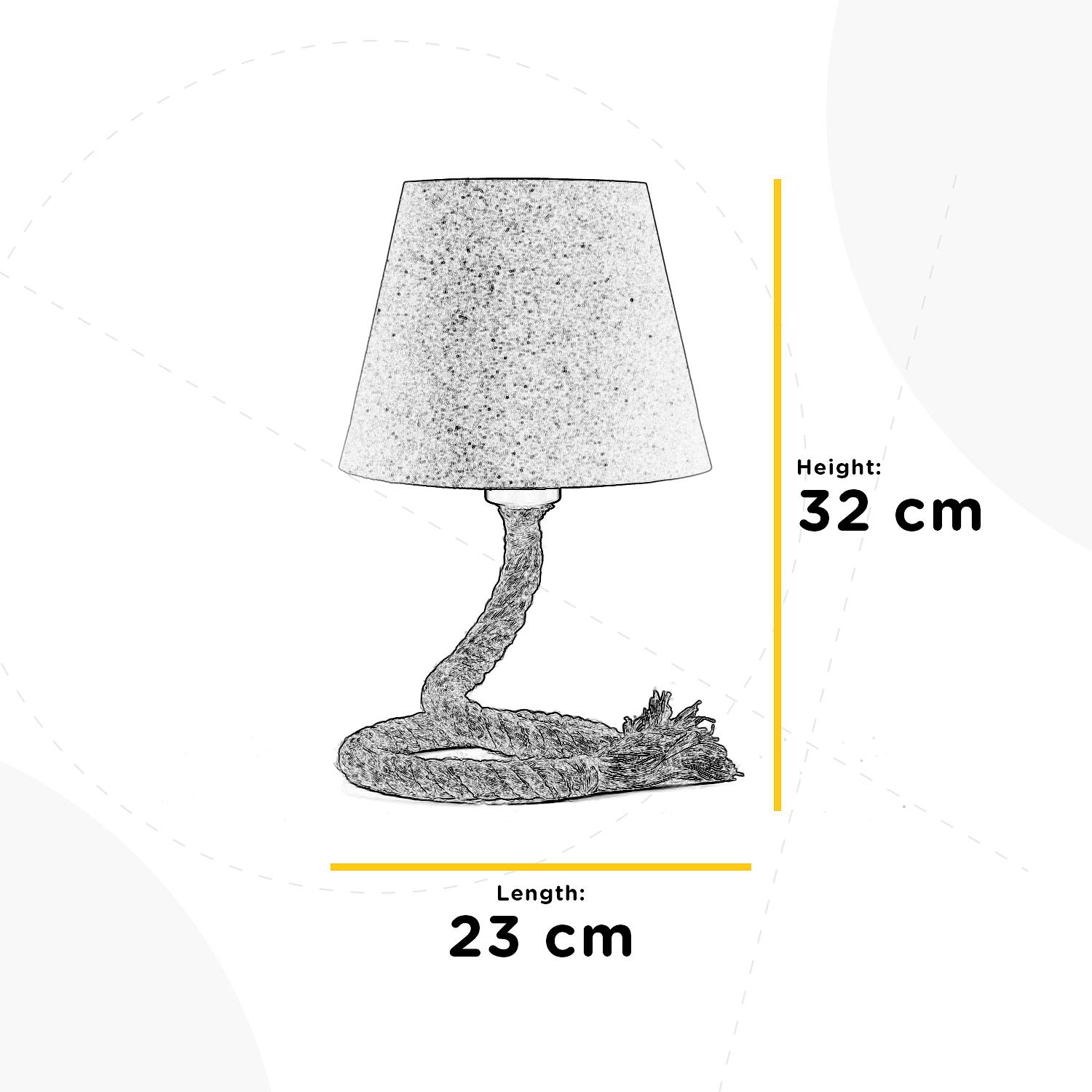Tischleuchte Corda Mauli Baumwollstoff / Rattan 3