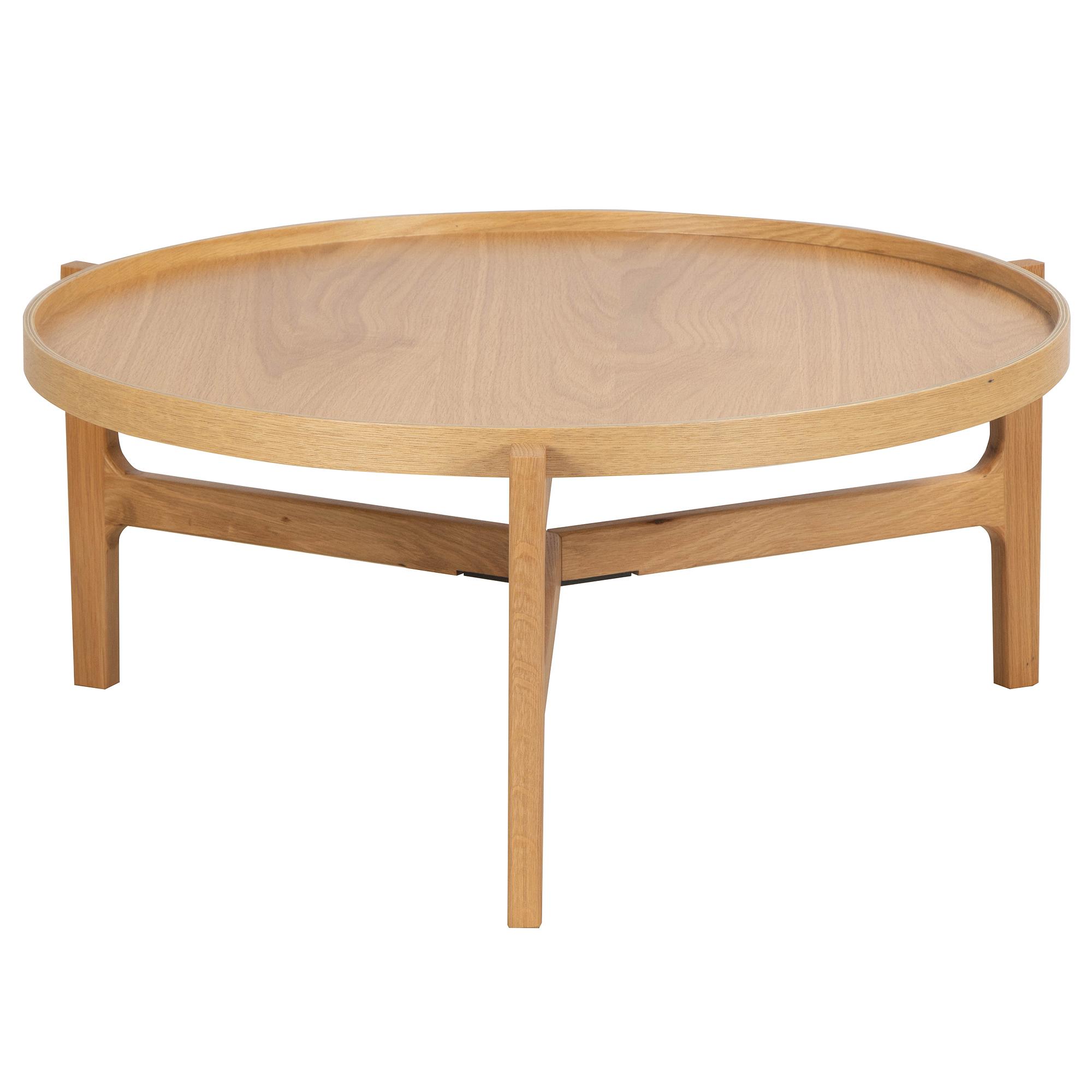 Couchtisch Klawock Echtholzfurnier Eiche Durchmesser: 74 cm 2