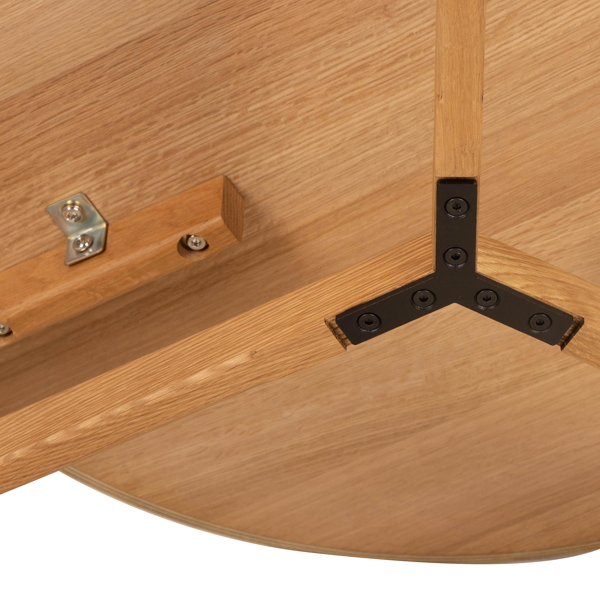 Couchtisch Klawock Echtholzfurnier Eiche Durchmesser: 74 cm 4