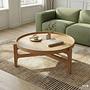 Couchtisch Klawock Echtholzfurnier Eiche Durchmesser: 74 cm 1