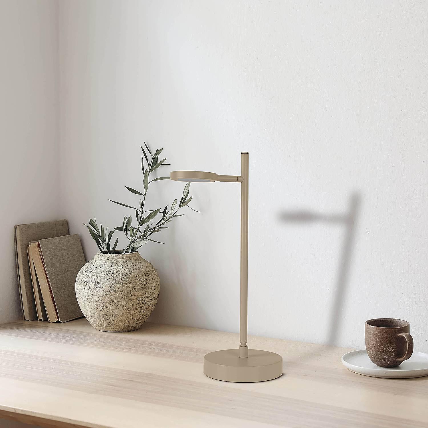 LED-Tischleuchte Lupa Aluminium 1-flammig Beige 1