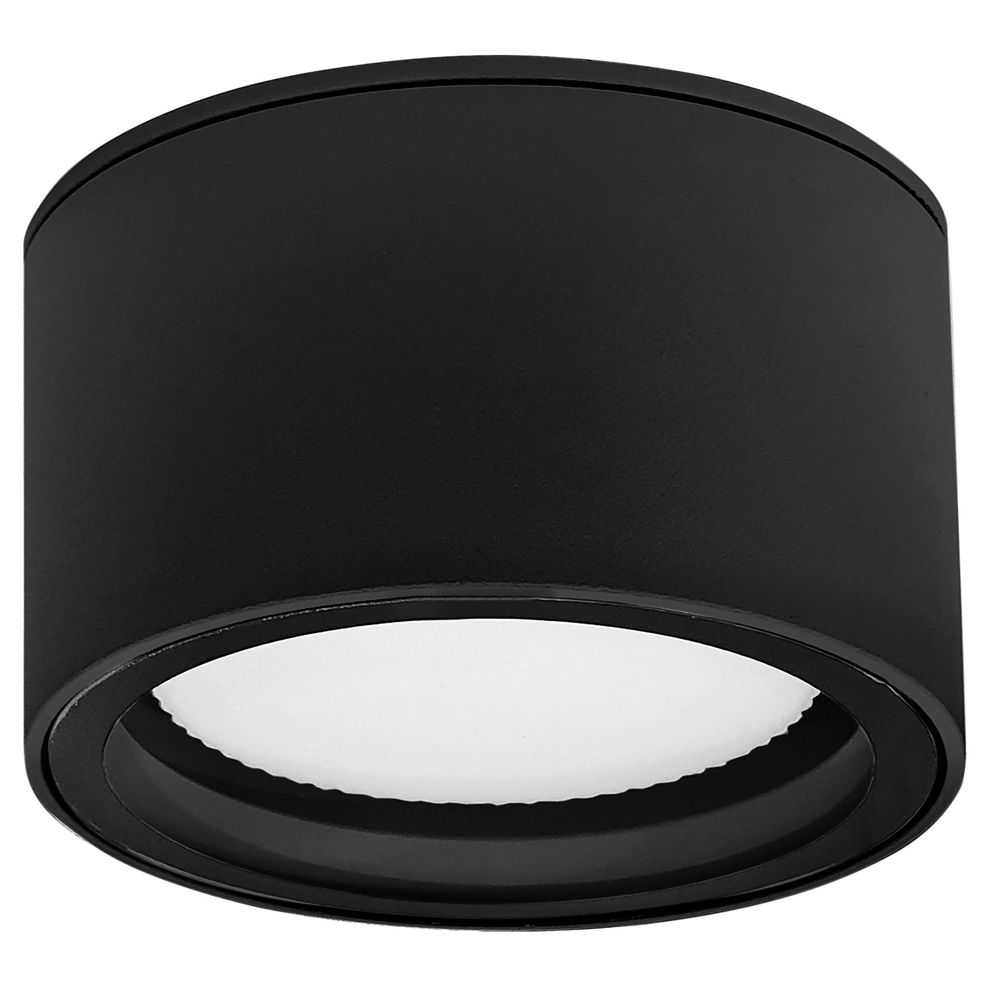 Außendeckenleuchte Focus Aluminium / Glas Schwarz 0