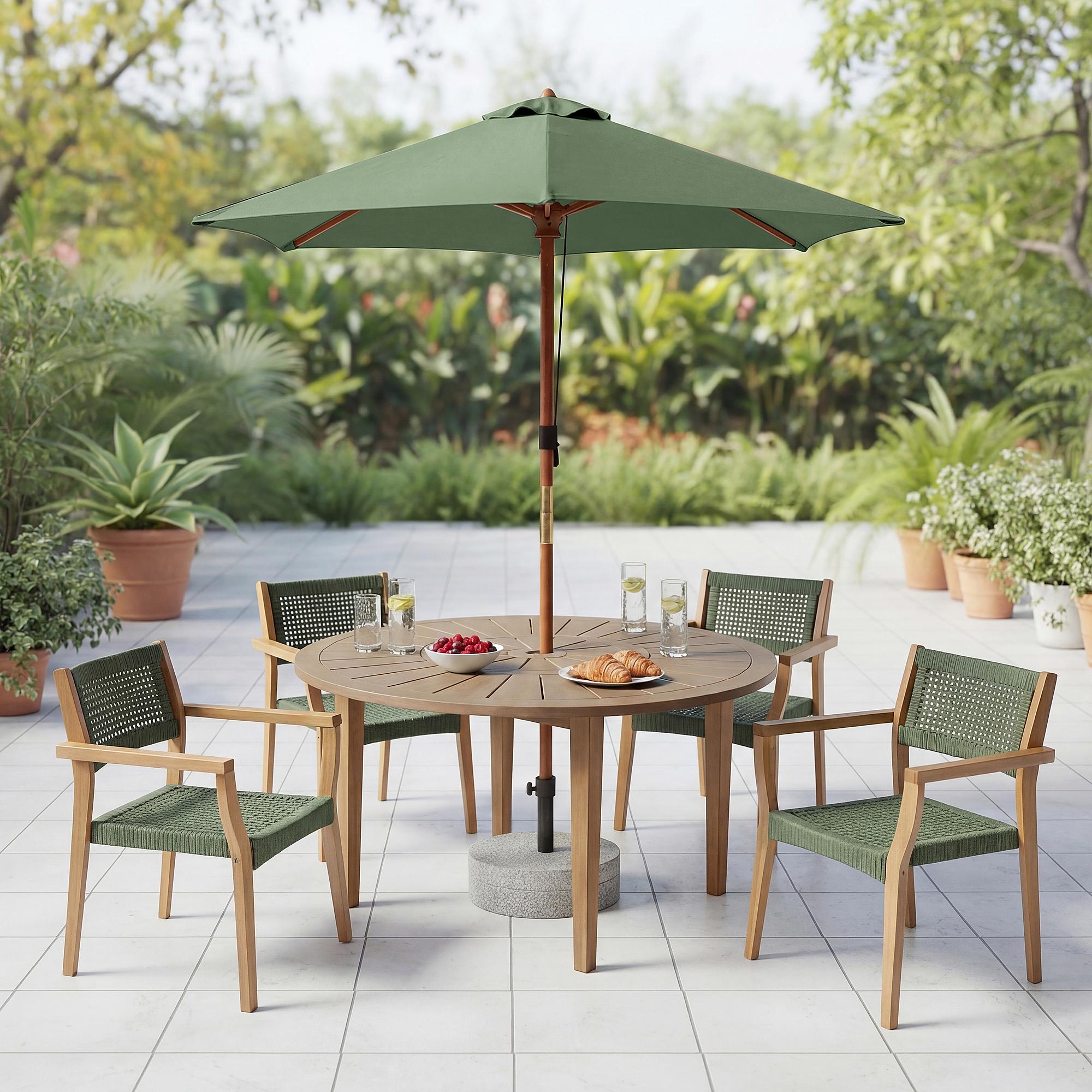 Sonnenschirm Sombrilla Eukalyptus massiv / Polyester Salbei 2