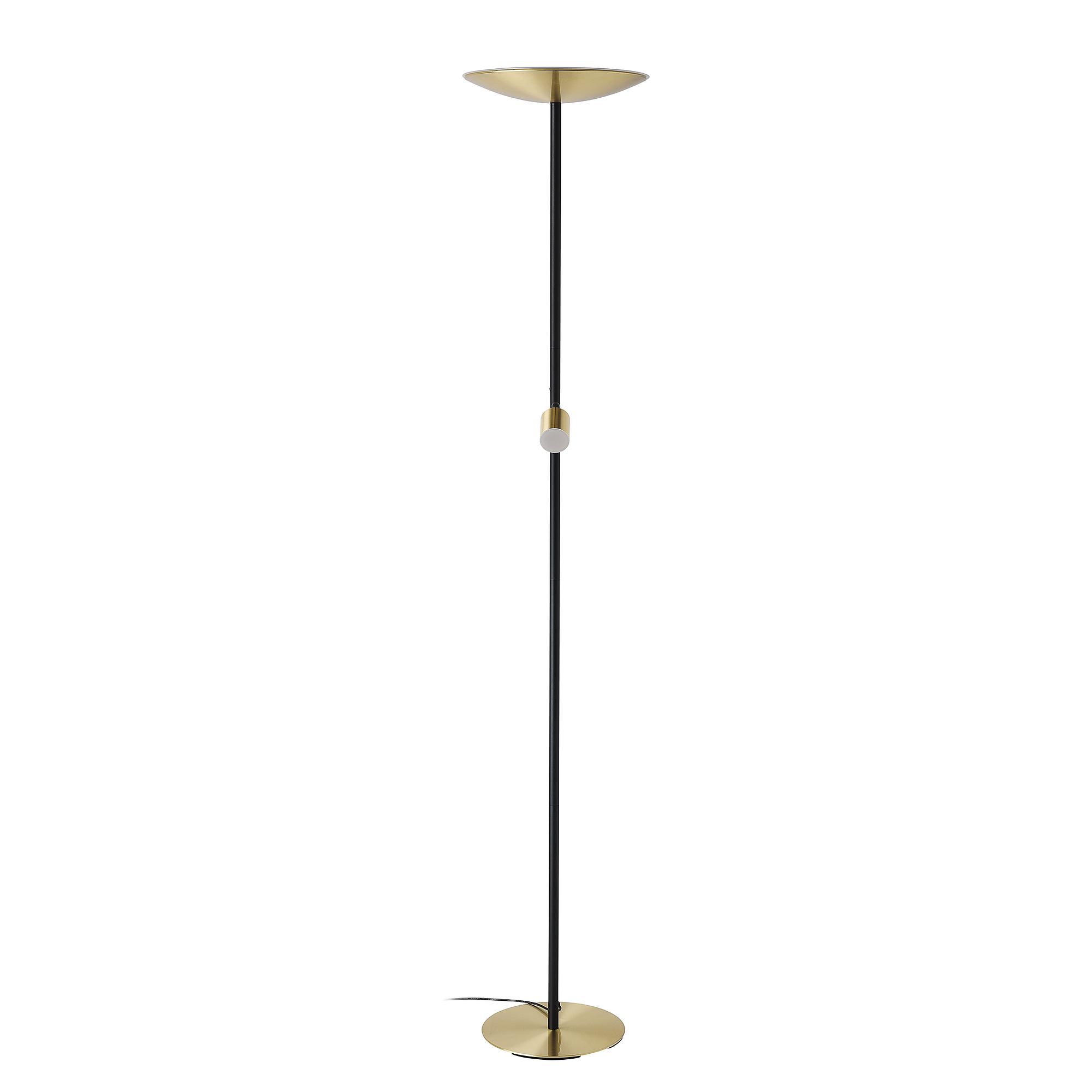 LED-Stehleuchte Conivarino Stahl 2-flammig Schwarz / Messing 4
