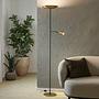 LED-Stehleuchte Conivarino Stahl 2-flammig Schwarz / Messing 1