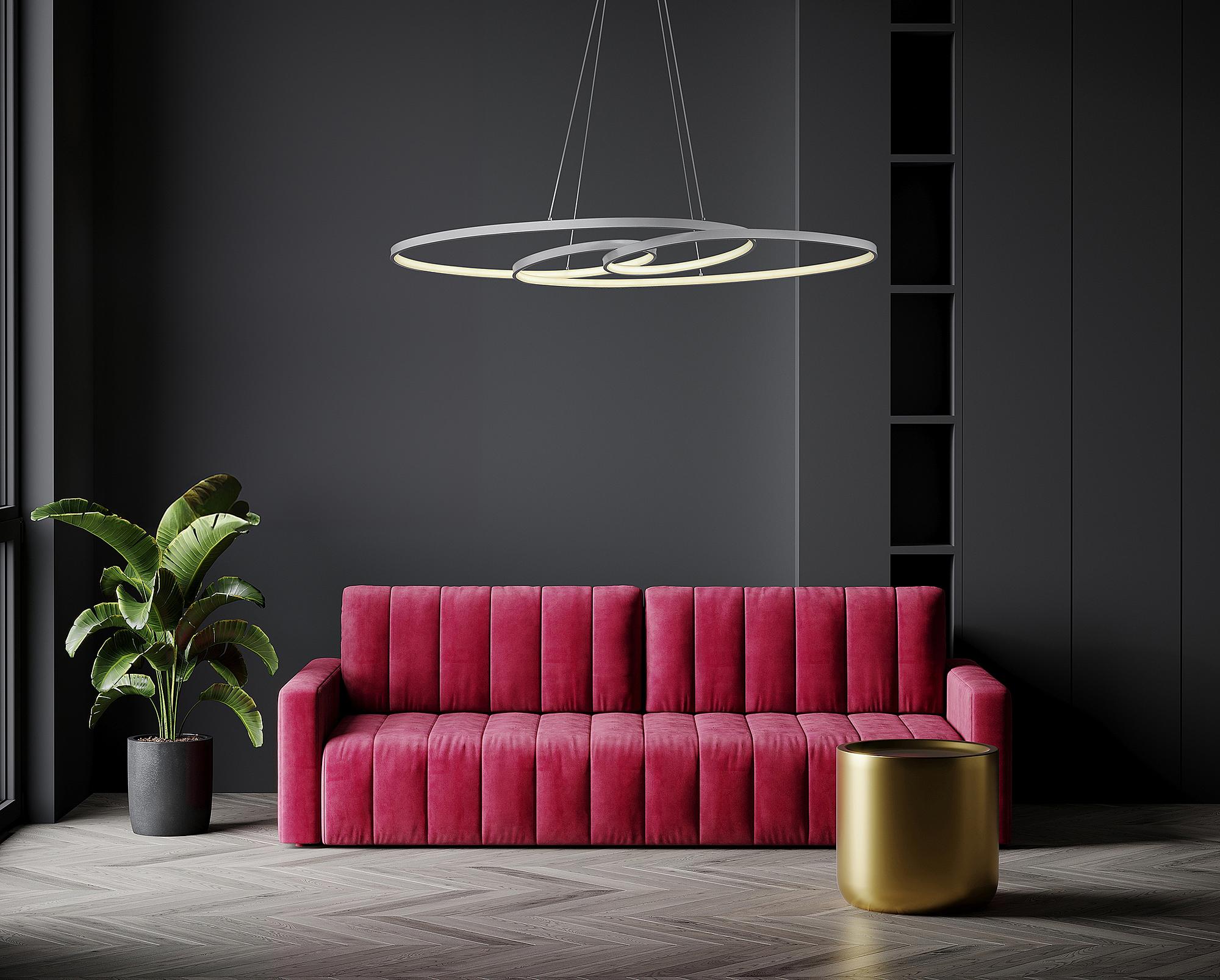 LED-Pendelleuchte Spira Acrylglas / Eisen 1-flammig Silber 2