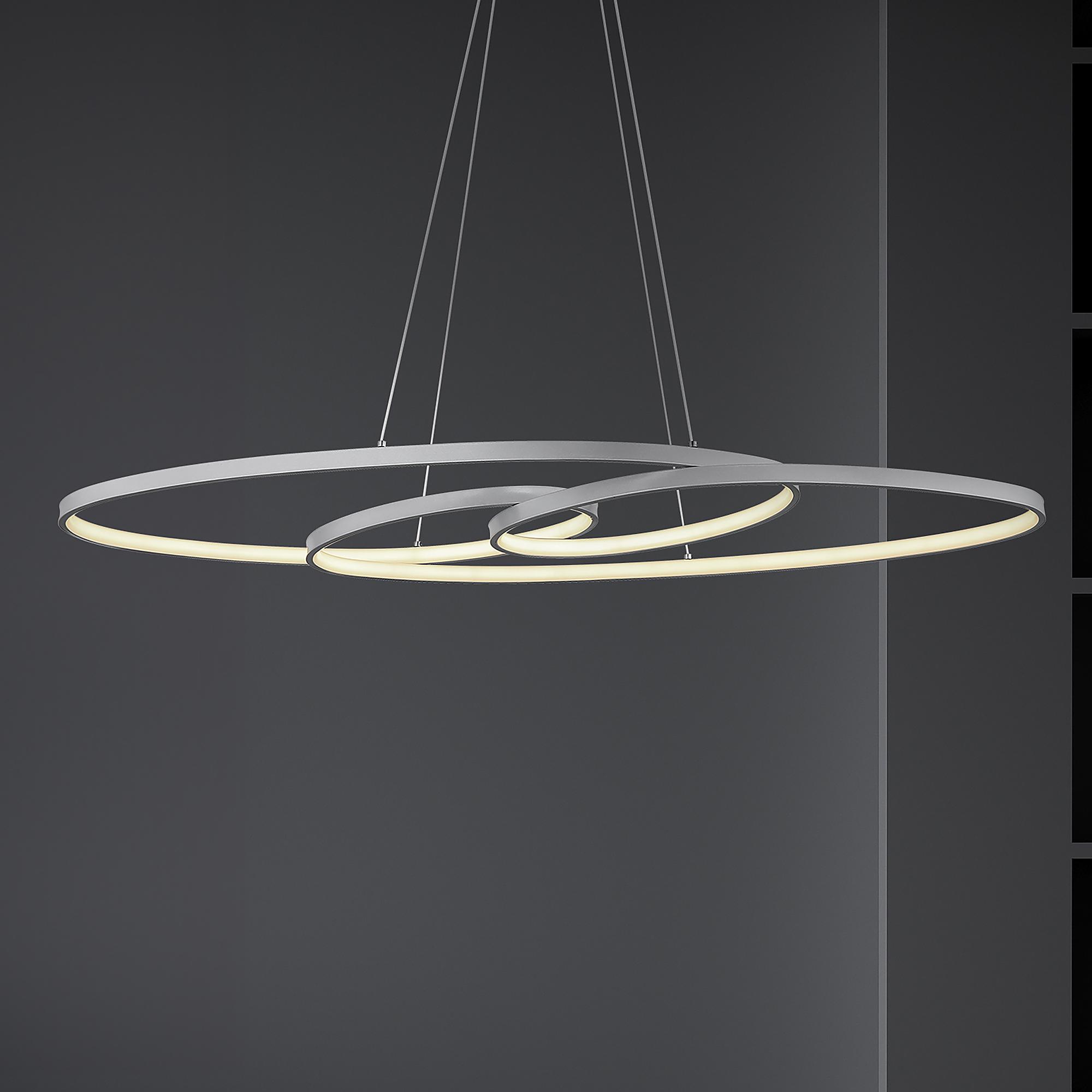 LED-Pendelleuchte Spira Acrylglas / Eisen 1-flammig Silber 0