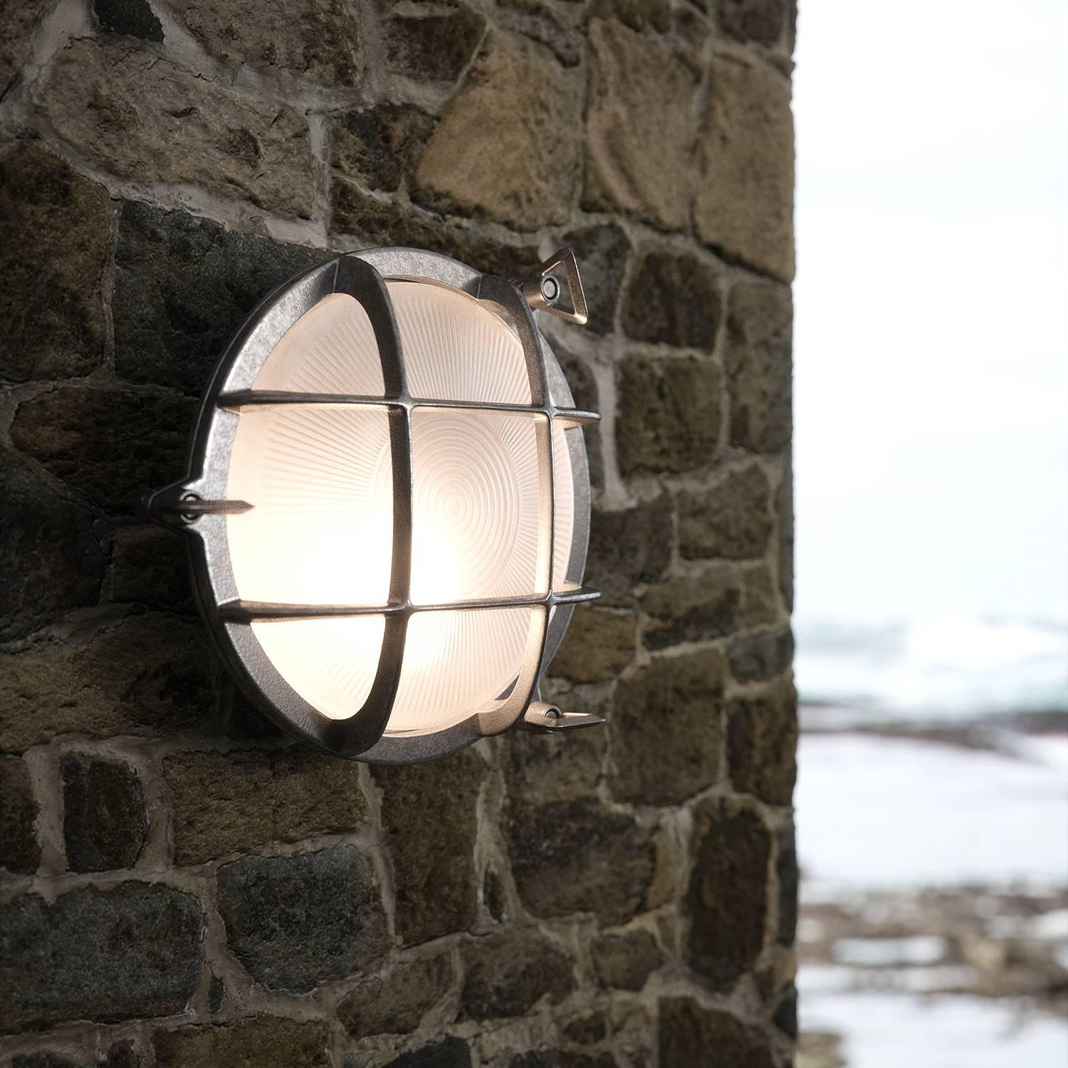 Wandleuchte Polperro Klarglas / Messing 1-flammig Silber 2