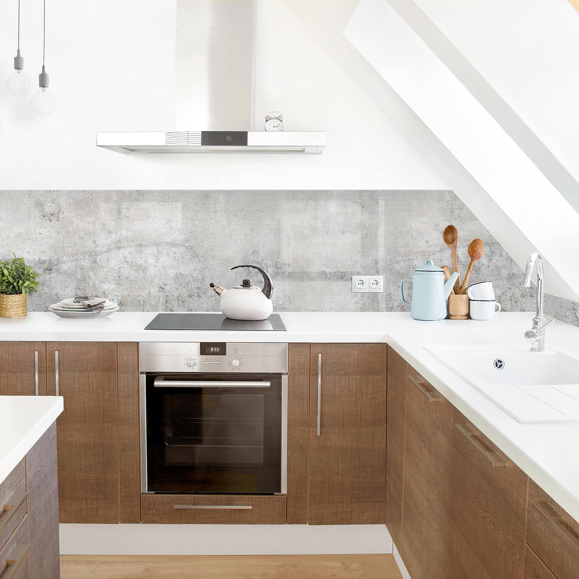 Bilderwelten Küchenrückwand Shabby Beton Grau 4