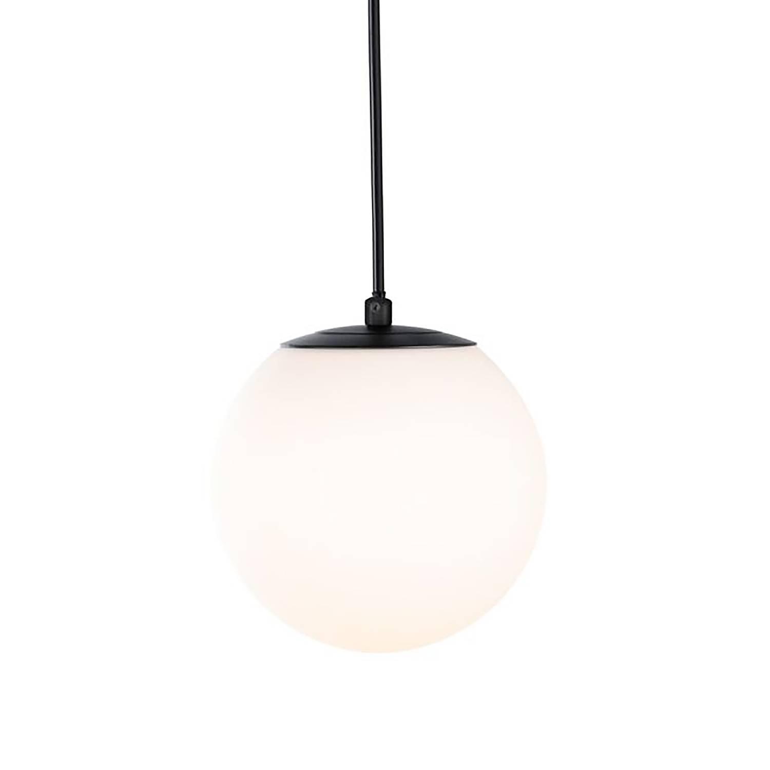 Pendelleuchte Gove Opalglas / Aluminium 1-flammig Schwarz 1