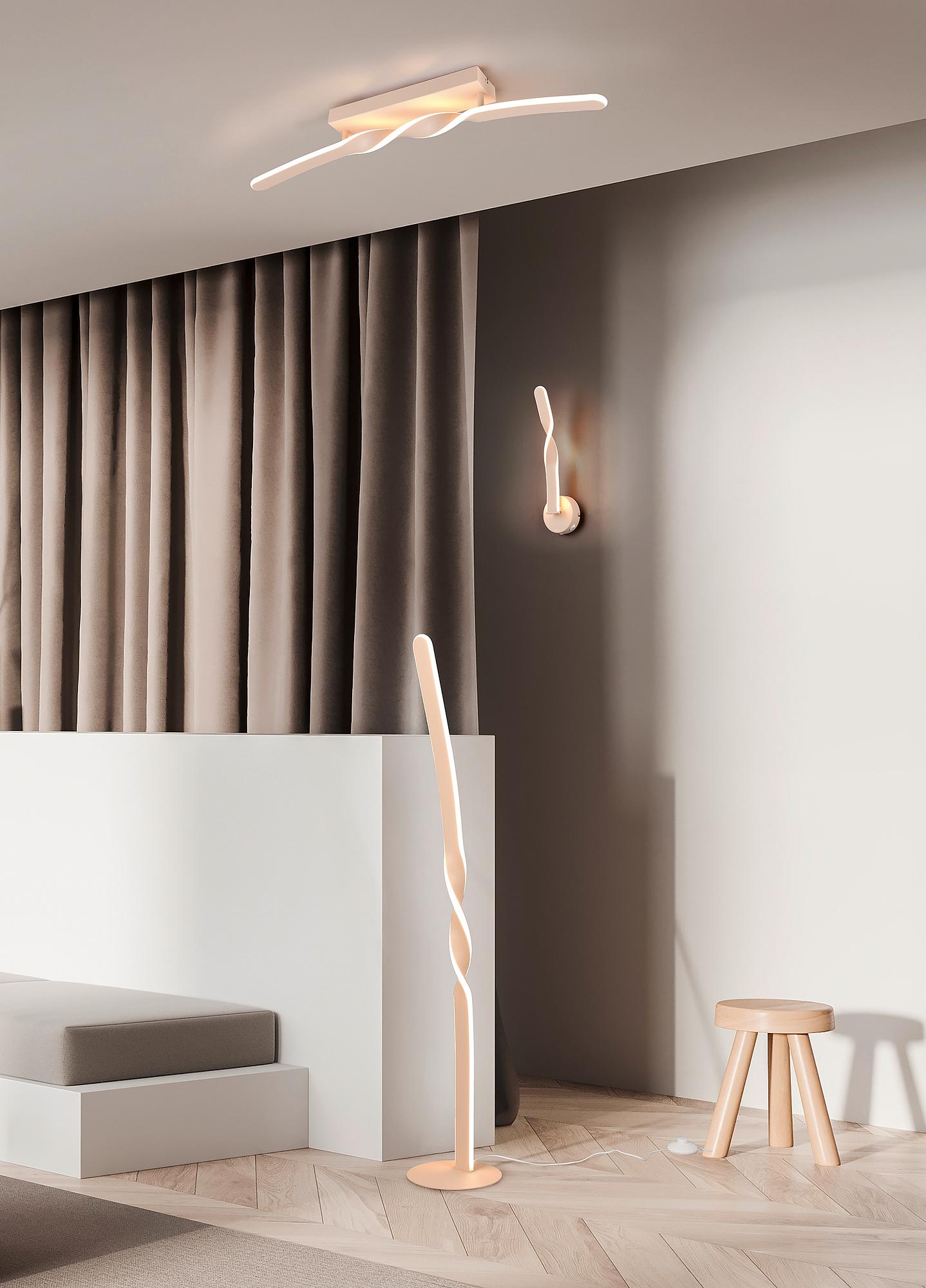 LED-Deckenleuchte Ginko Eisen / Silikon 1-flammig Beige 2