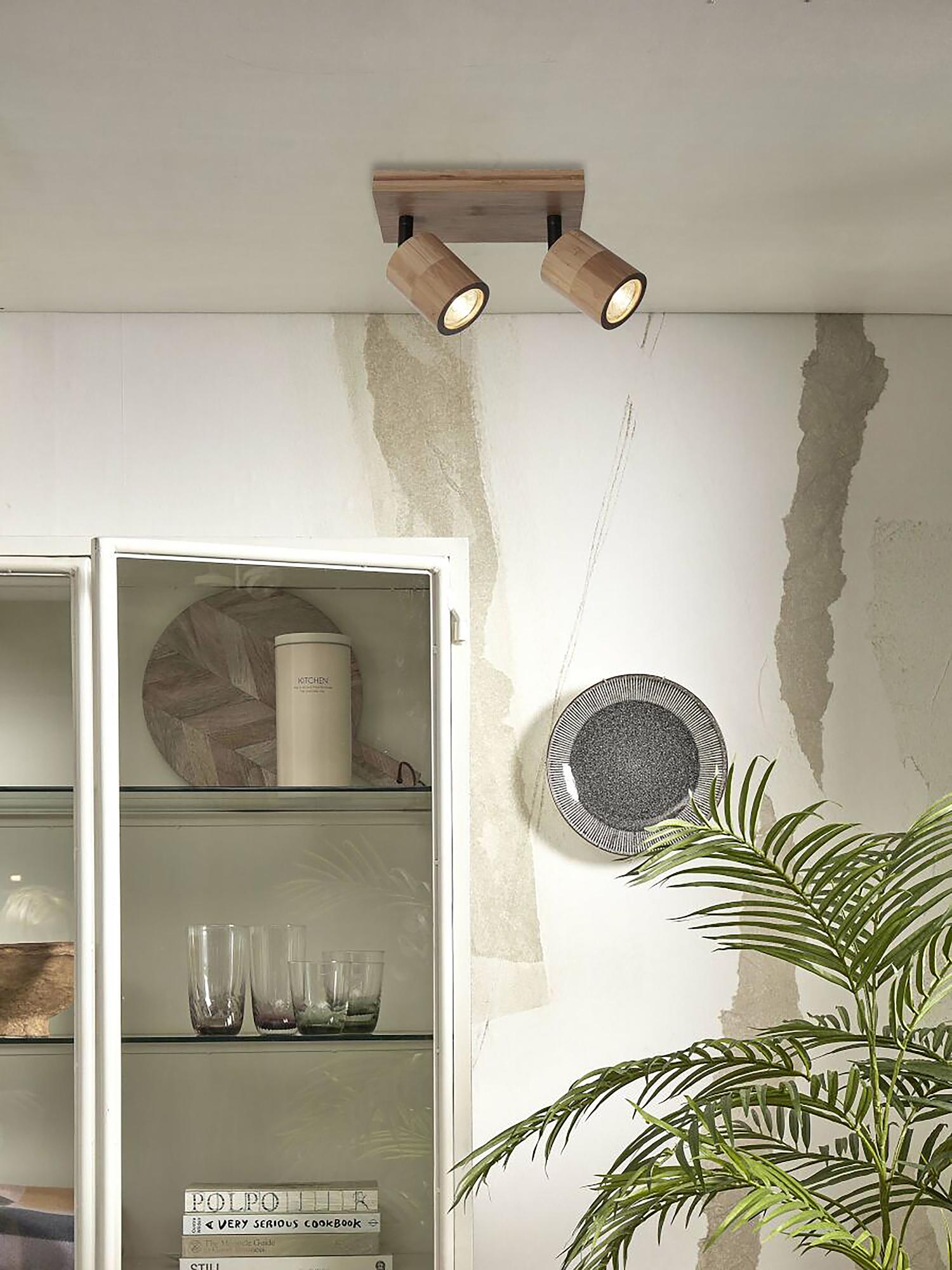 Deckenleuchte Java Typ A Bambus 2-flammig Beige 2